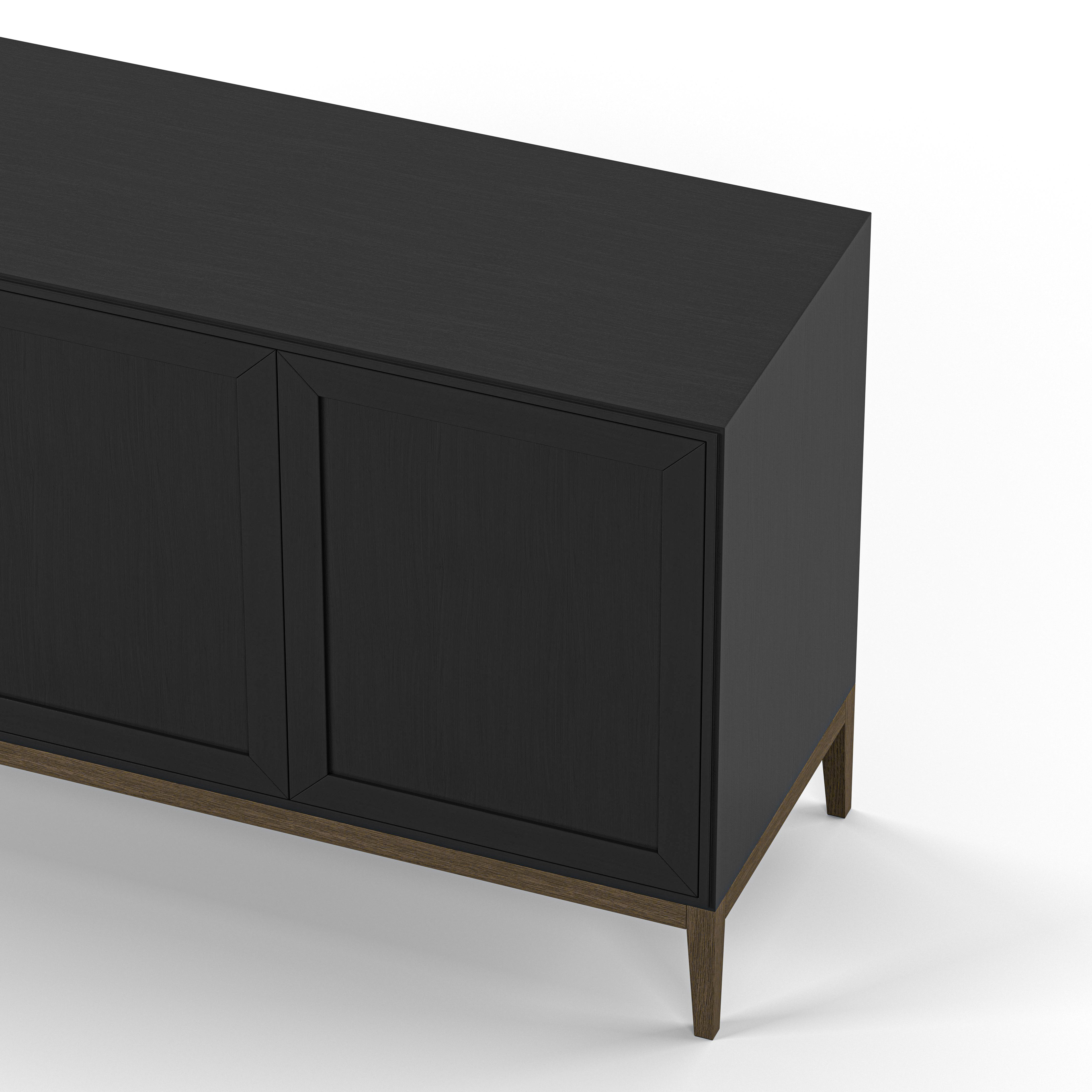 Englesson Skänkar Edge 2.0 Skänk 4-Dörrar #Variant_Black Brushed & Burned Walnut