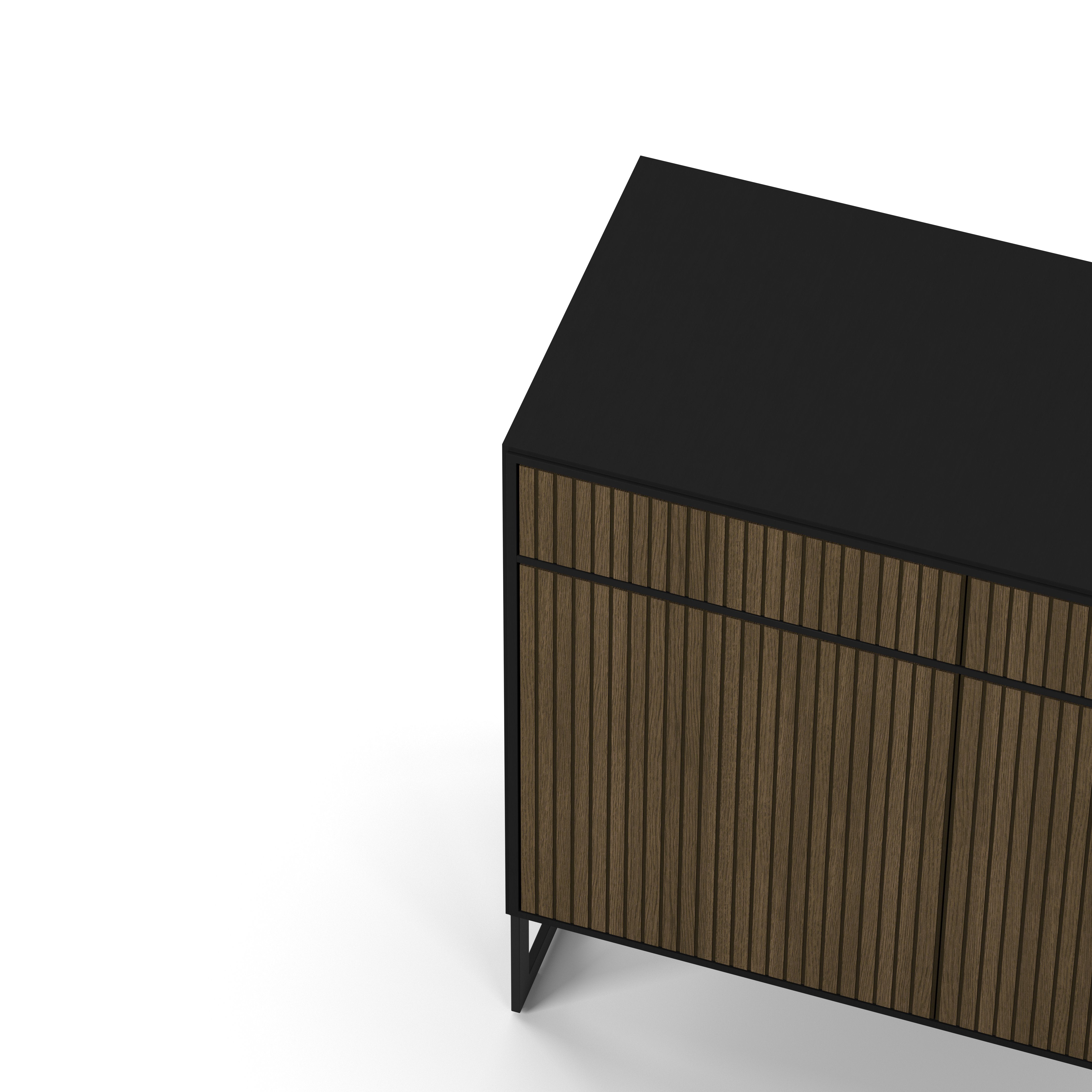 Englesson Skänkar Line Burned Walnut Skänk 2 Dörrar Hög #Variant_Black & Burned Walnut