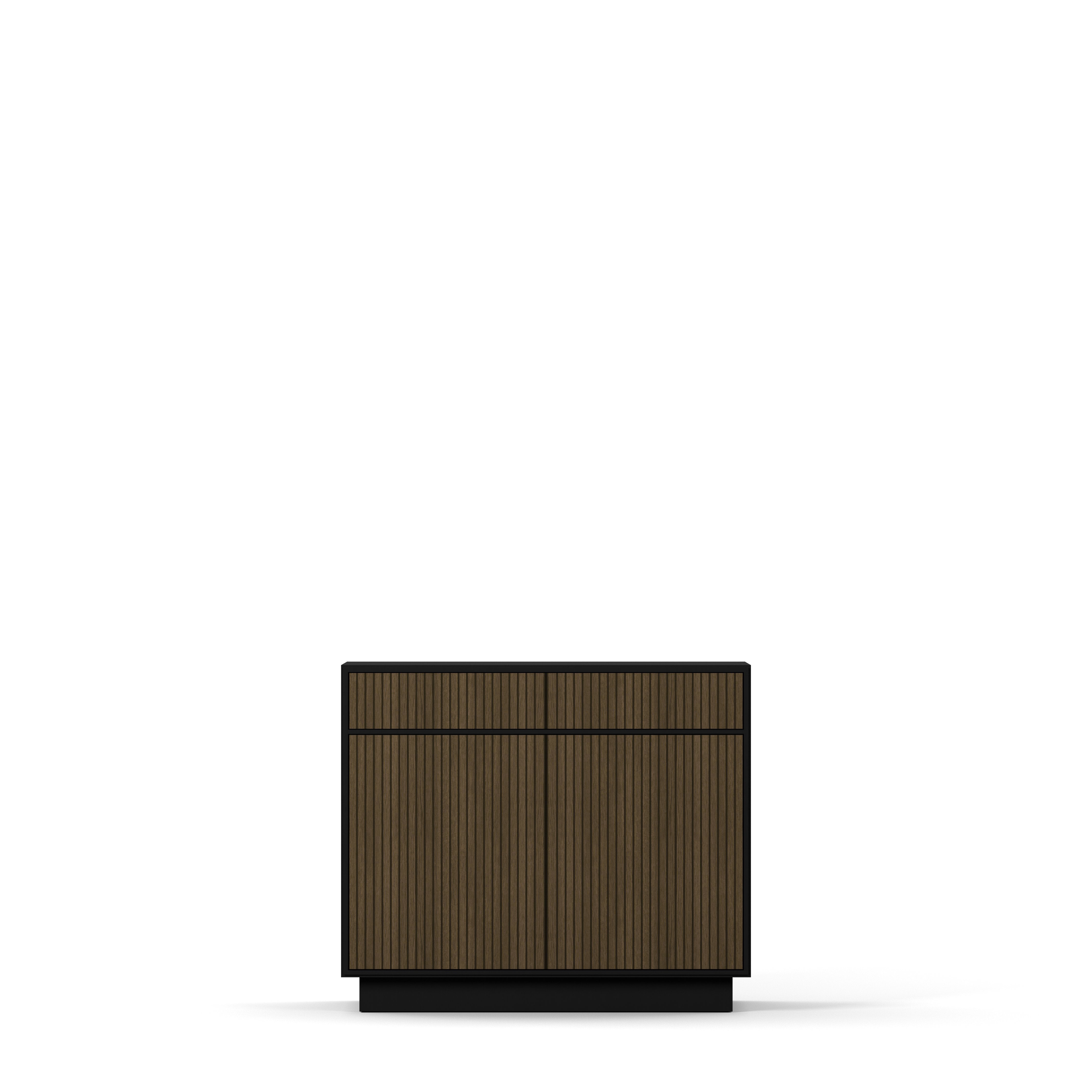 Englesson Skänkar Black & Burned Walnut Line Burned Walnut Skänk 2 Dörrar Hög 6611BW-B #Variant_Black & Burned Walnut