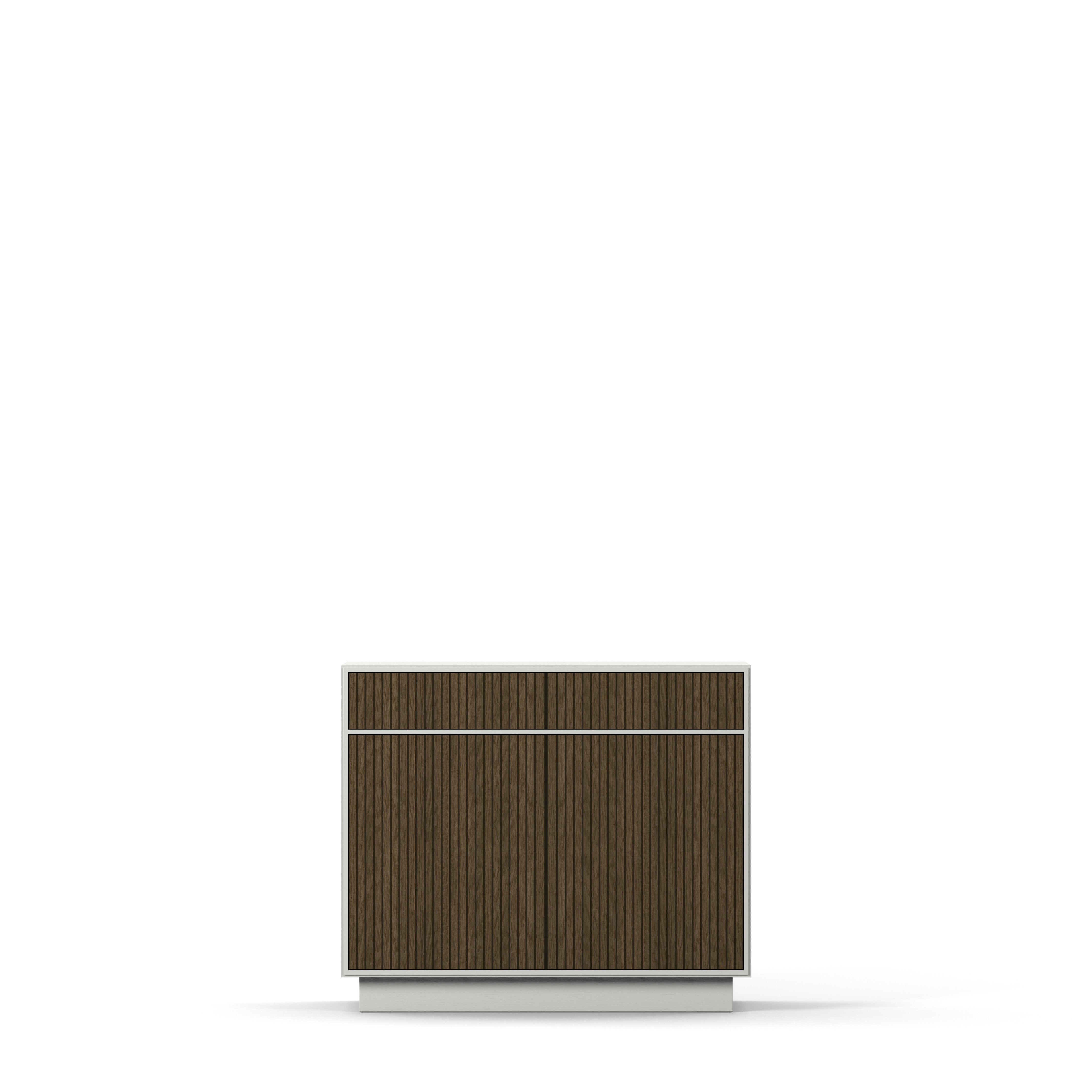 Englesson Skänkar White & Burned Walnut Line Burned Walnut Skänk 2 Dörrar Hög 6611BW-DB #Variant_White & Burned Walnut