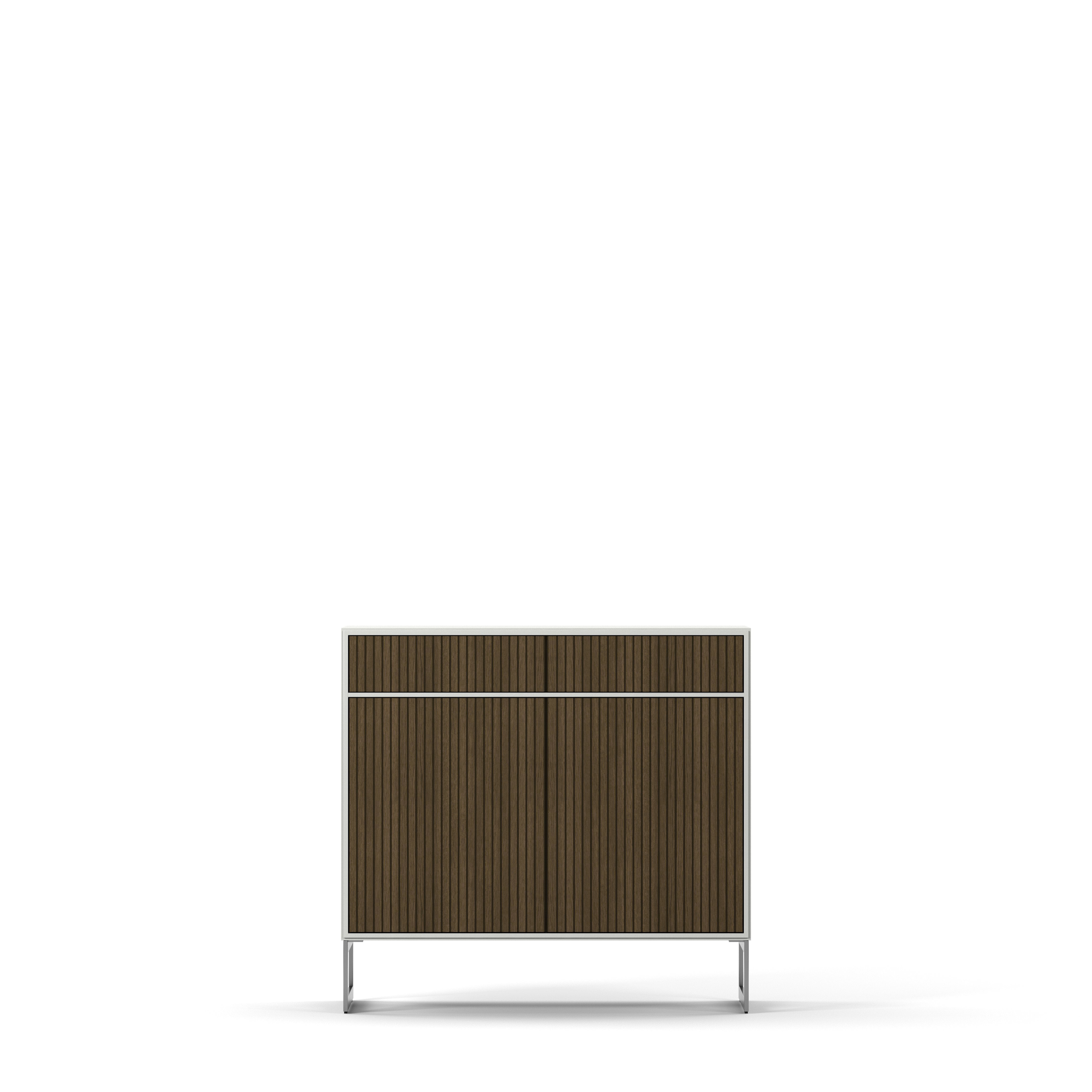 Englesson Skänkar White & Burned Walnut Line Burned Walnut Skänk 2 Dörrar Hög 6811BW-DB #Variant_White & Burned Walnut