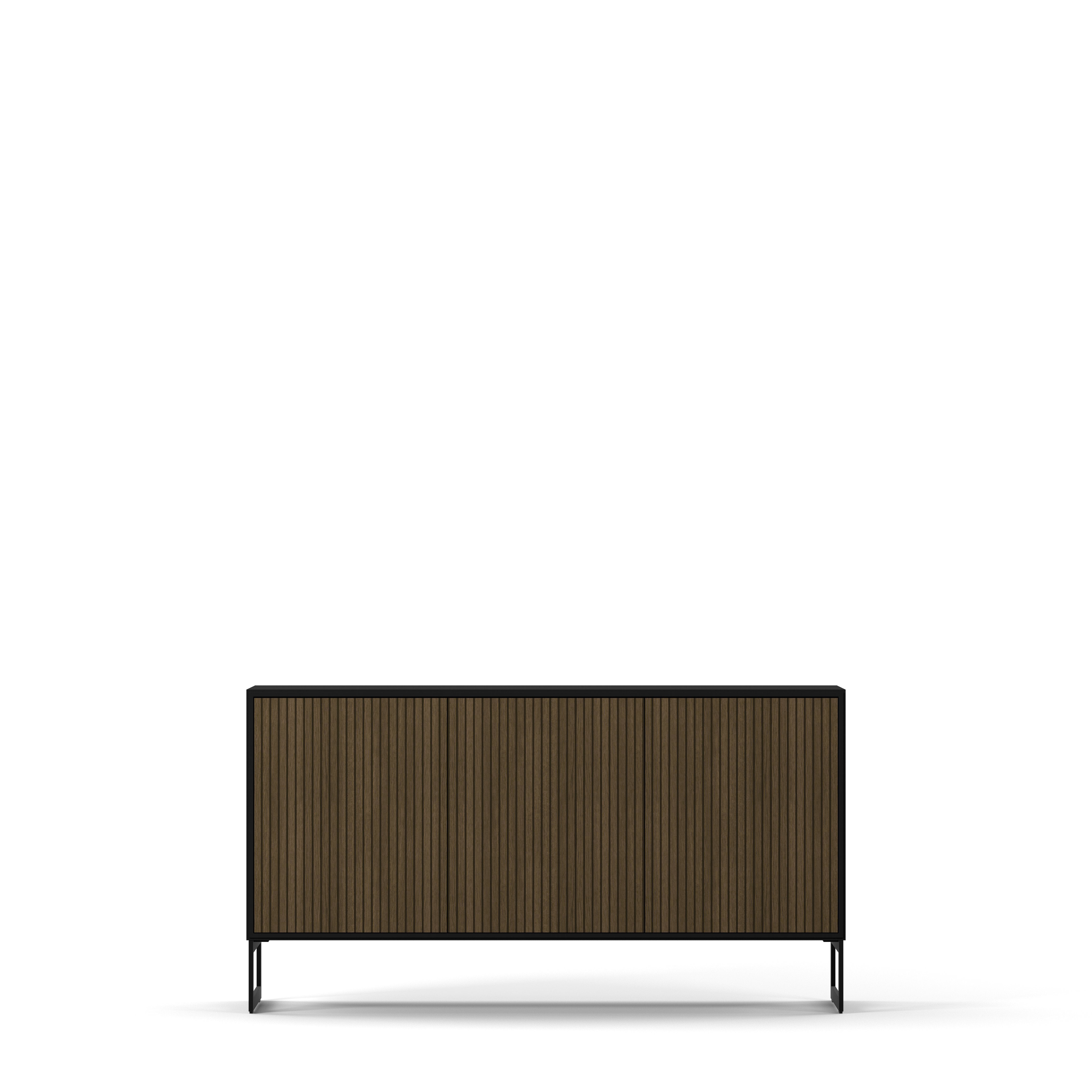 Line Burned Walnut Sideboard 3 Doors