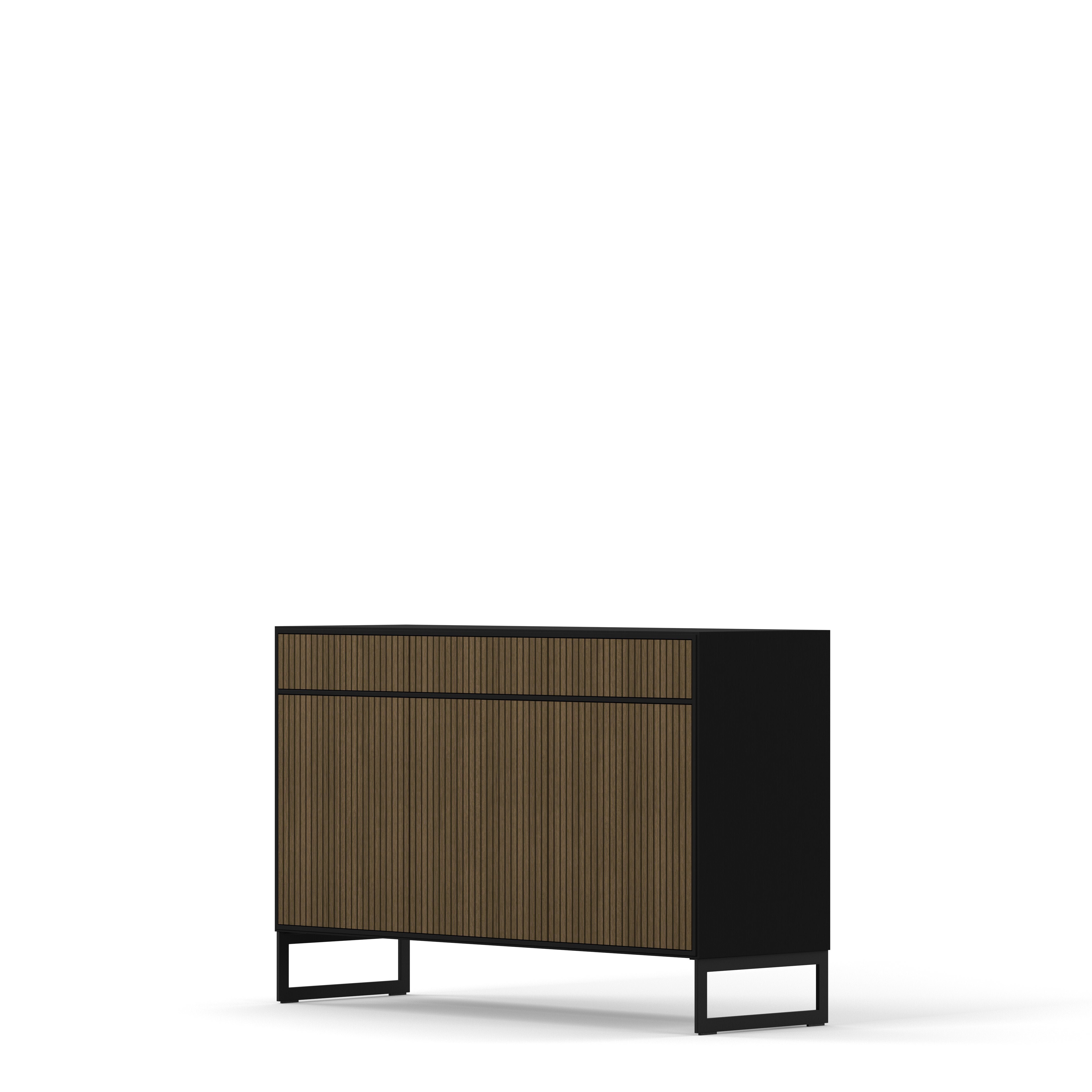 Englesson Skänkar Line Burned Walnut Skänk 3 Dörrar Hög #Variant_Black & Burned Walnut