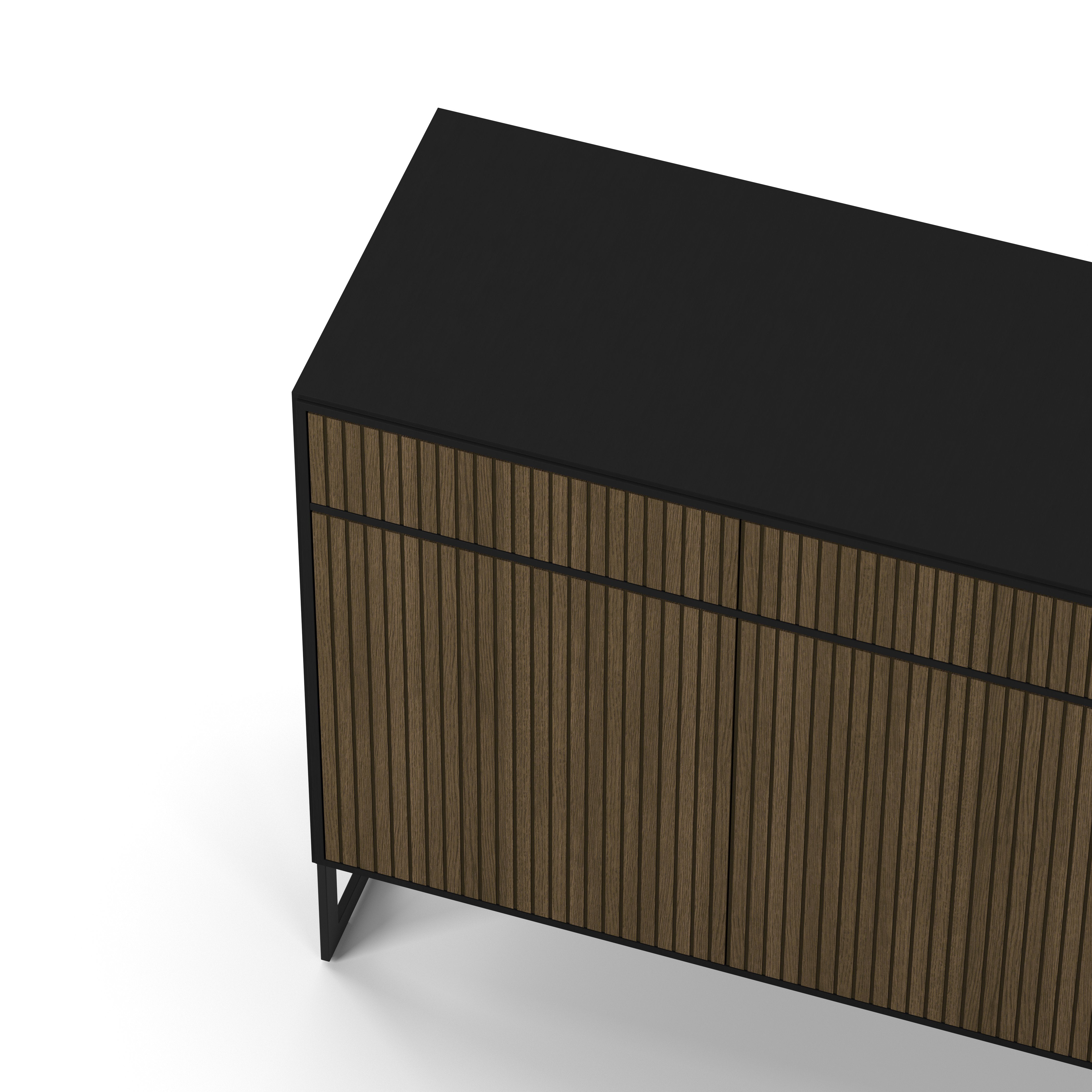 Englesson Skänkar Line Burned Walnut Skänk 3 Dörrar Hög #Variant_Black & Burned Walnut