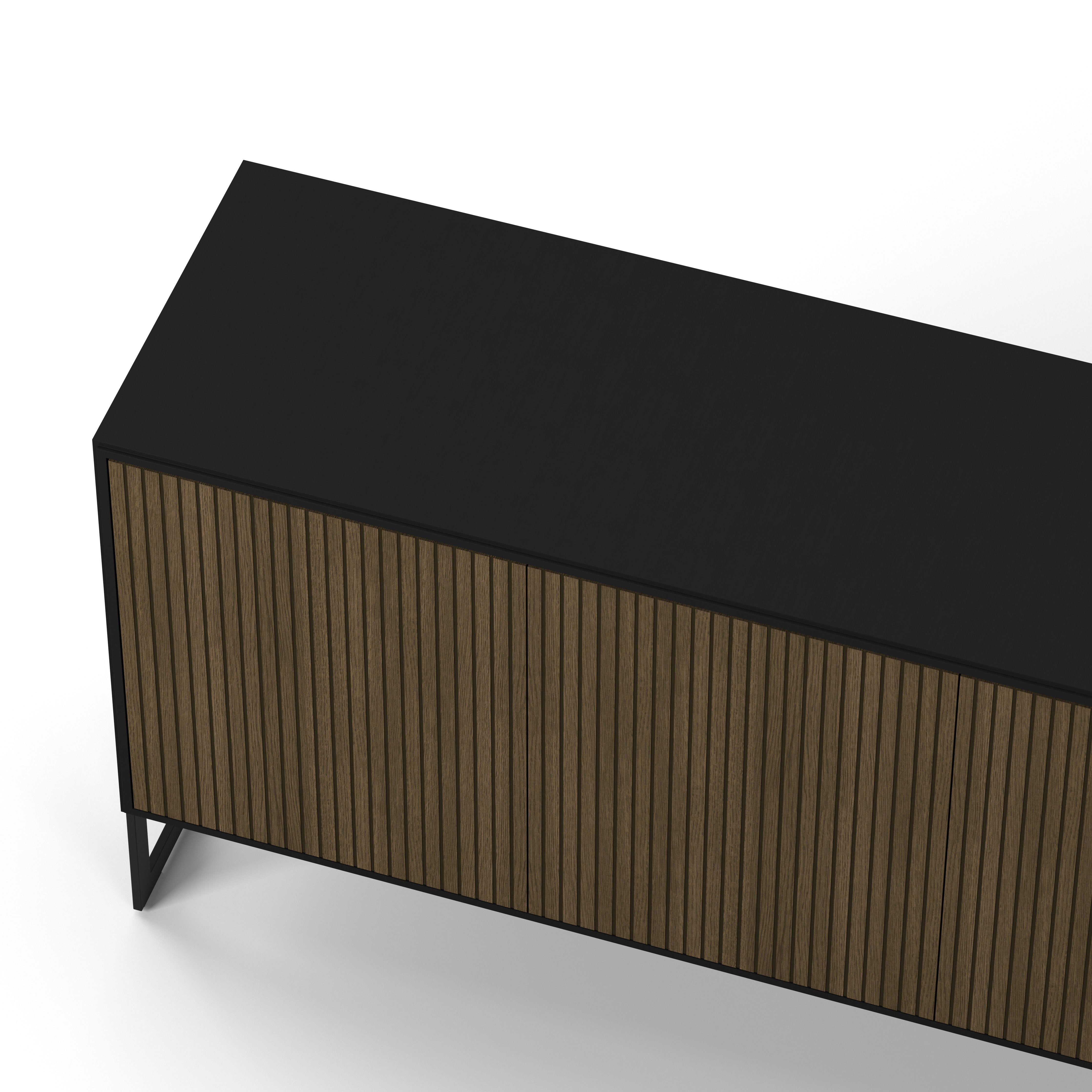 Englesson Skänkar Line Burned Walnut Skänk 4 Dörrar #Variant_Black & Burned Walnut