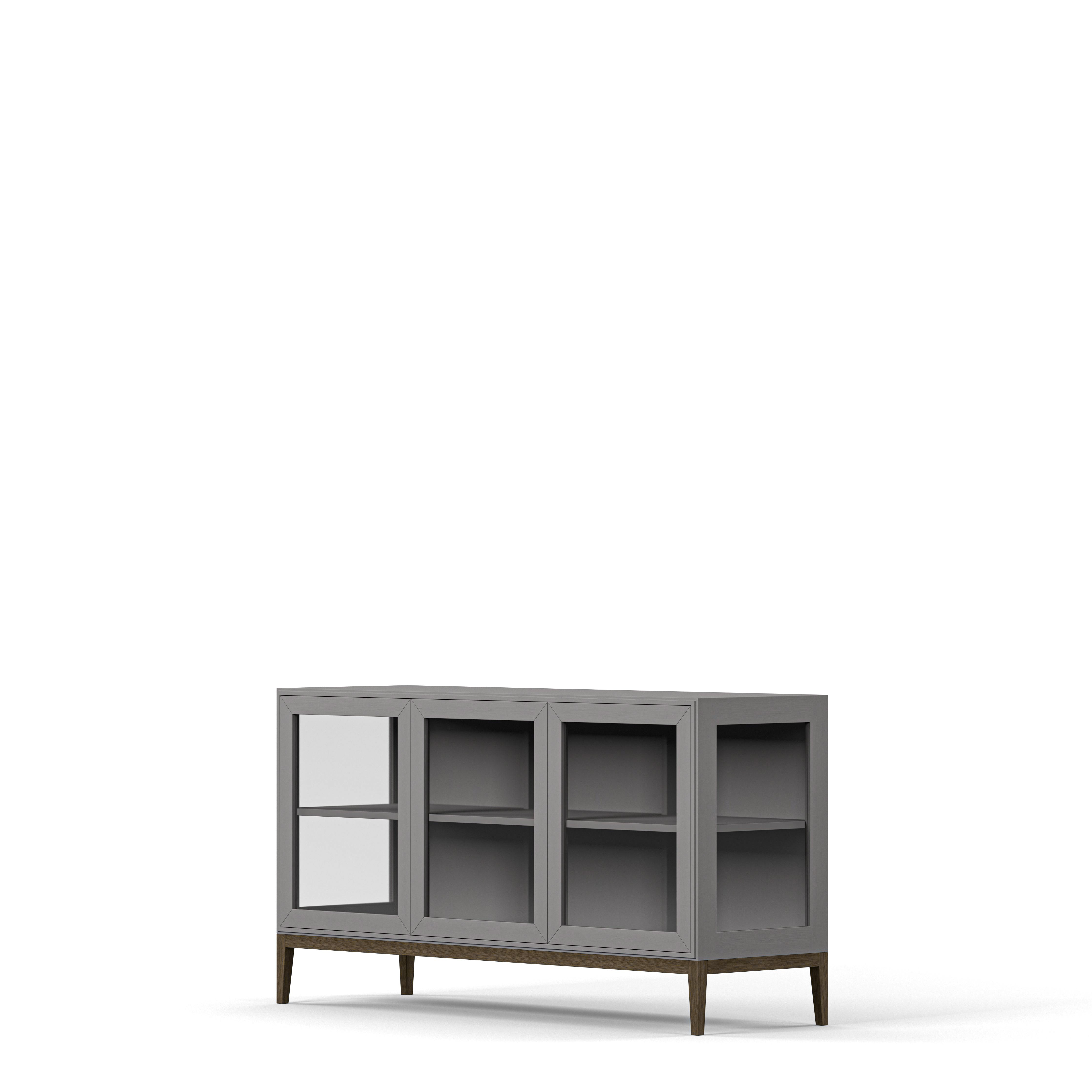 Englesson Skåp Edge 2.0 Vitrinskåp 3 Dörrar, 1-Sektion #Variant_Grey Brushed & Burned Walnut