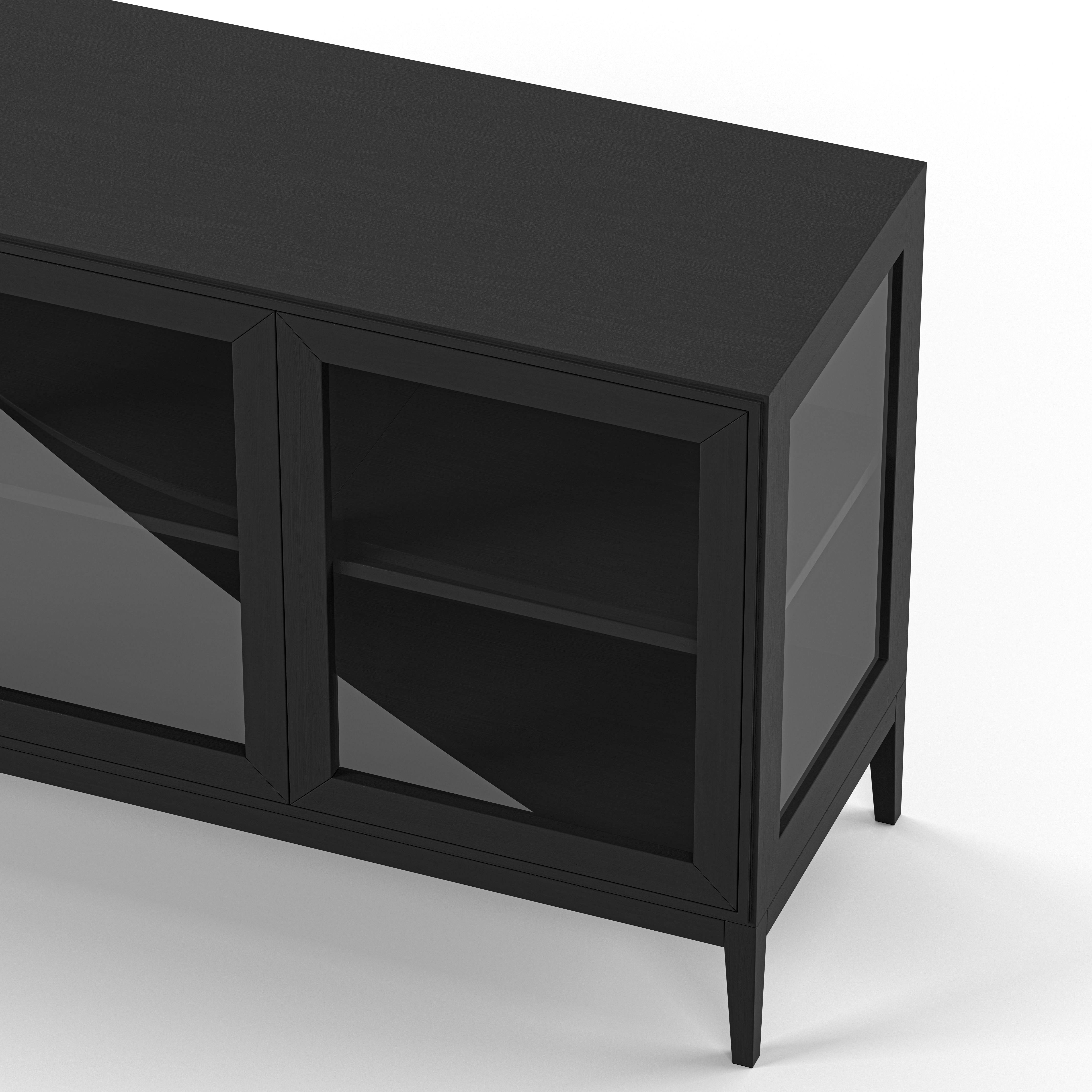 Englesson Skåp Edge 2.0 Vitrinskåp 3 Dörrar, 1-Sektion #Variant_Black Brushed