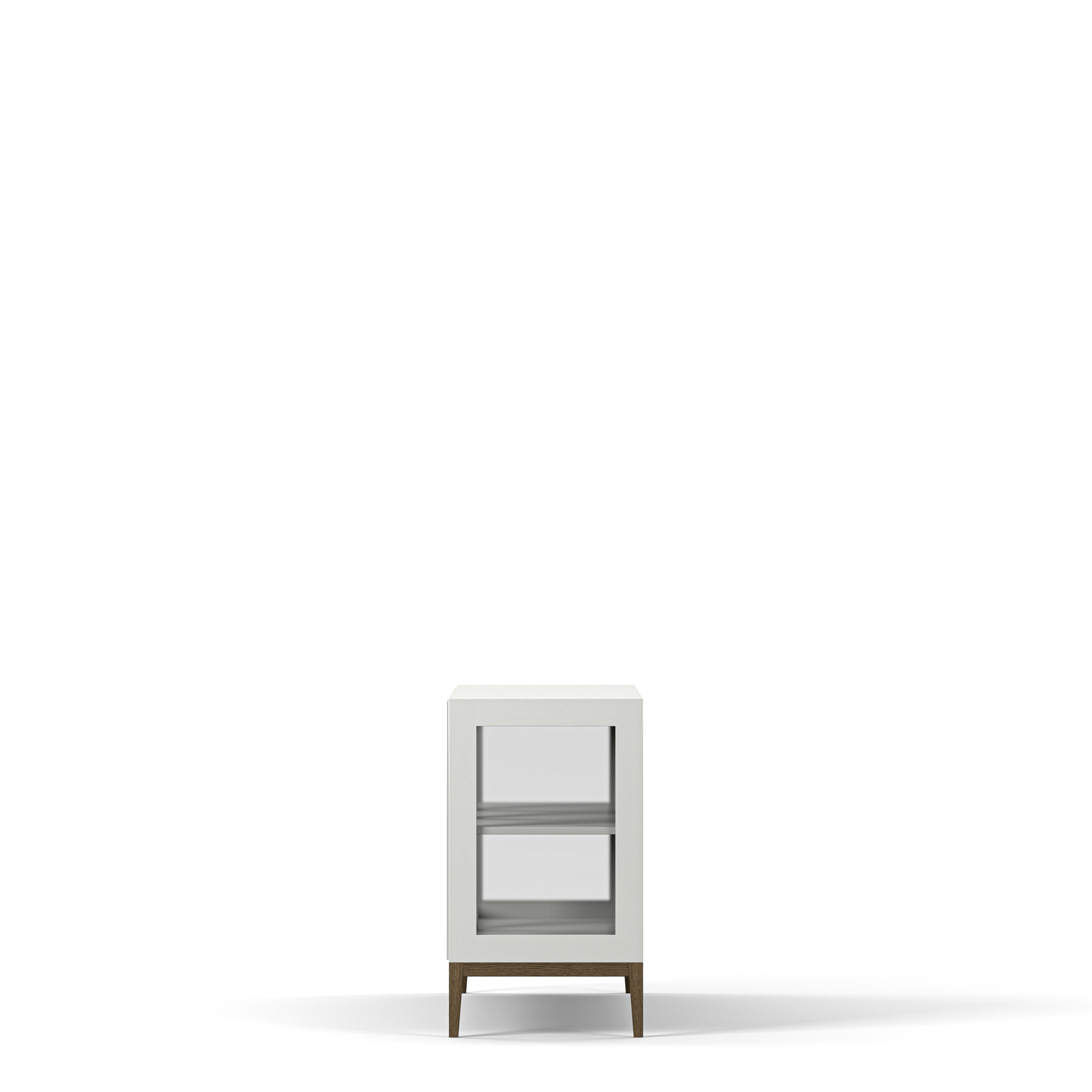 Englesson Skåp Edge 2.0 Vitrinskåp 3 Dörrar, 1-Sektion #Variant_White & Burned Walnut