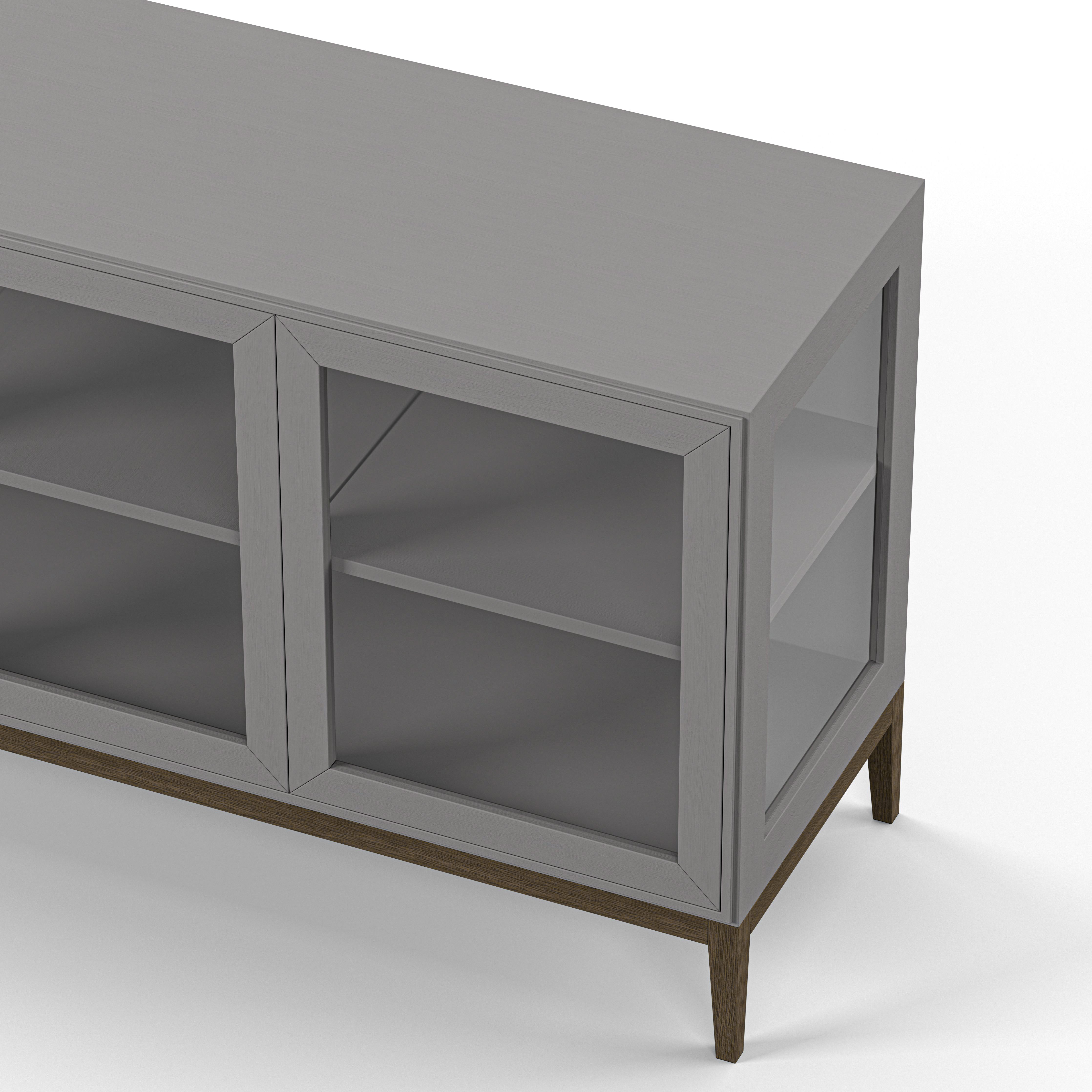 Englesson Skåp Edge 2.0 Vitrinskåp 3 Dörrar, 1-Sektion #Variant_Grey Brushed & Burned Walnut