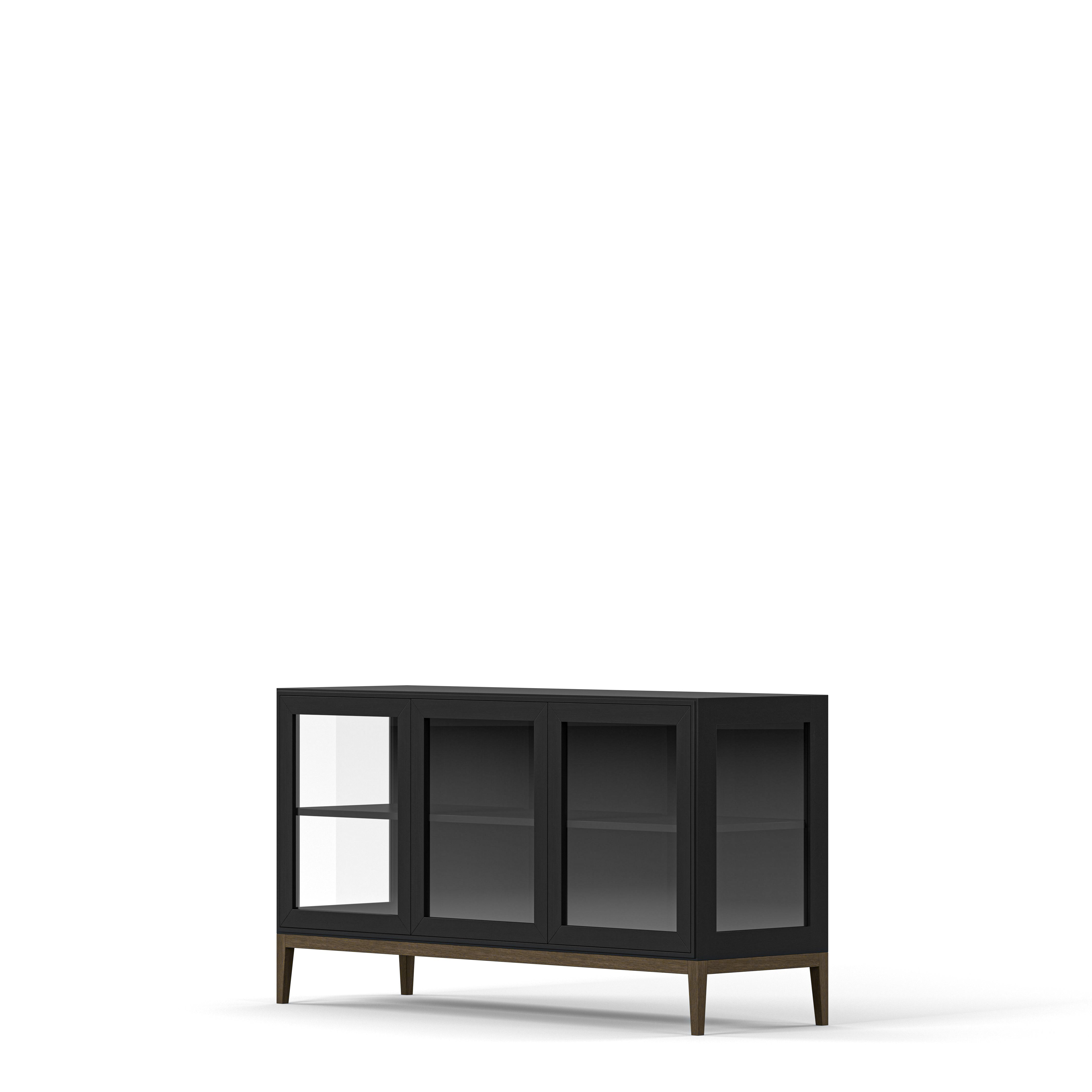 Englesson Skåp Edge 2.0 Vitrinskåp 3 Dörrar, 1-Sektion #Variant_Black Brushed & Burned Walnut