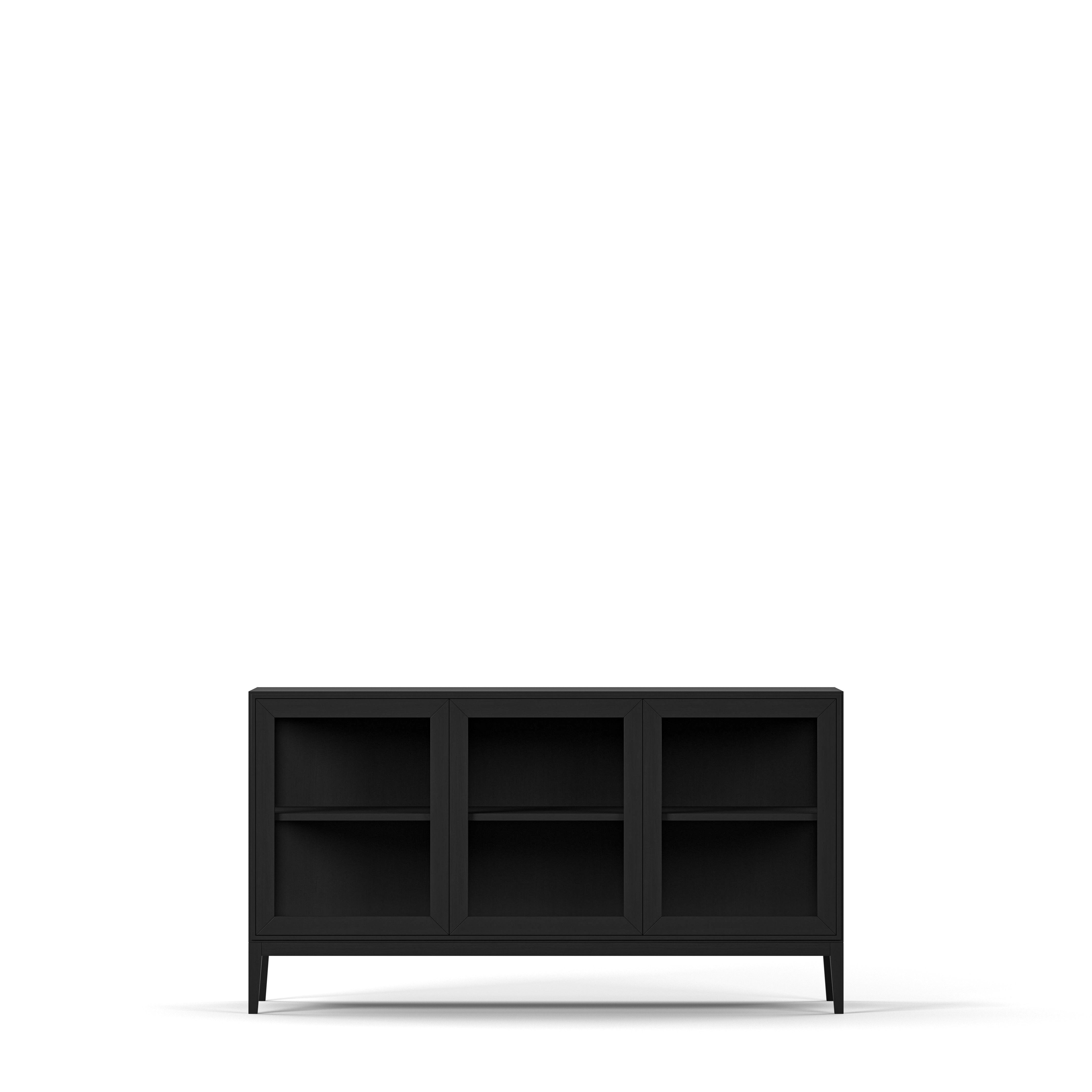 Englesson Skåp Black Brushed Edge 2.0 Vitrinskåp 3 Dörrar, 1-Sektion 7123ESB #Variant_Black Brushed