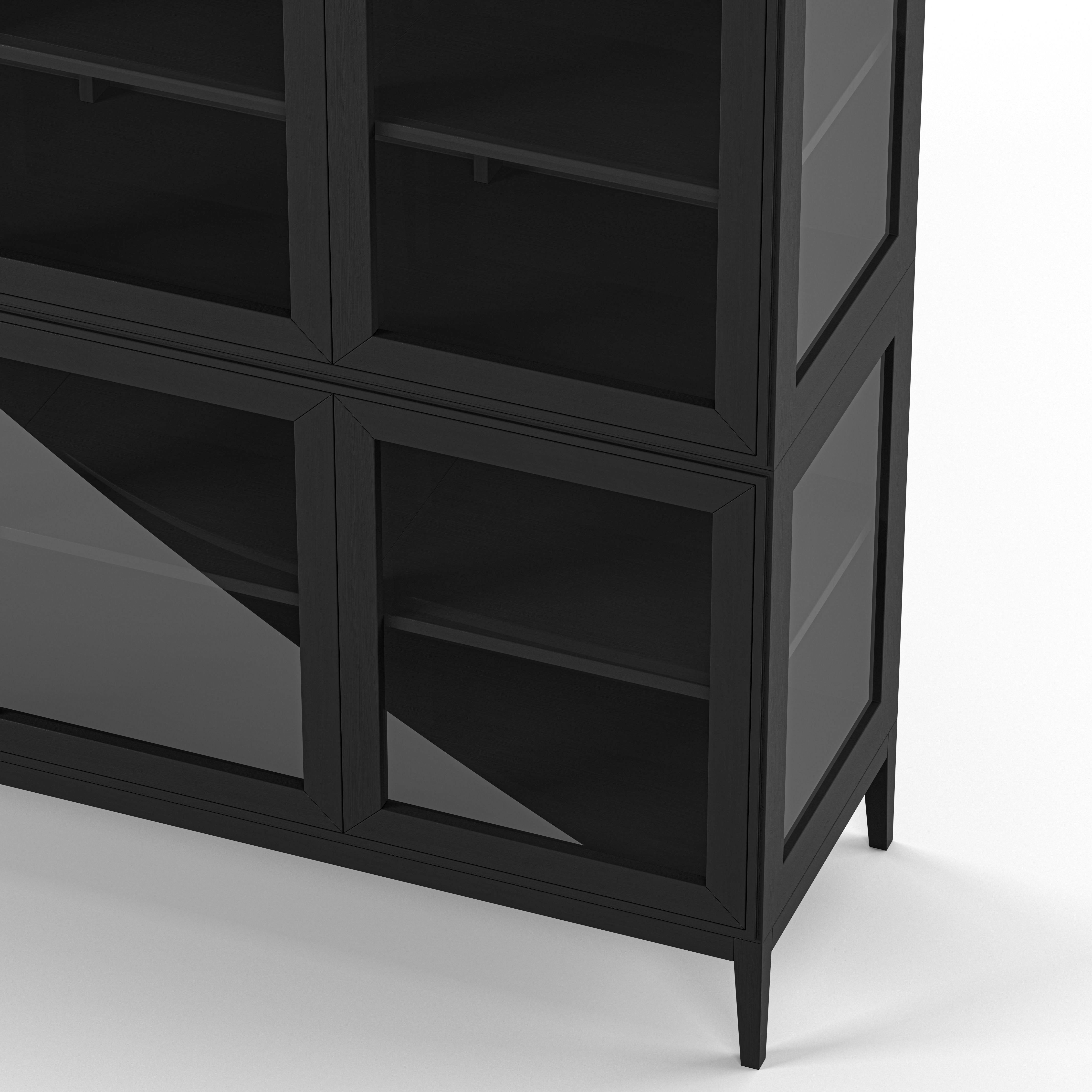 Englesson Skåp Edge 2.0 Vitrinskåp 3 Dörrar, 2-Sektion #Variant_Black Brushed