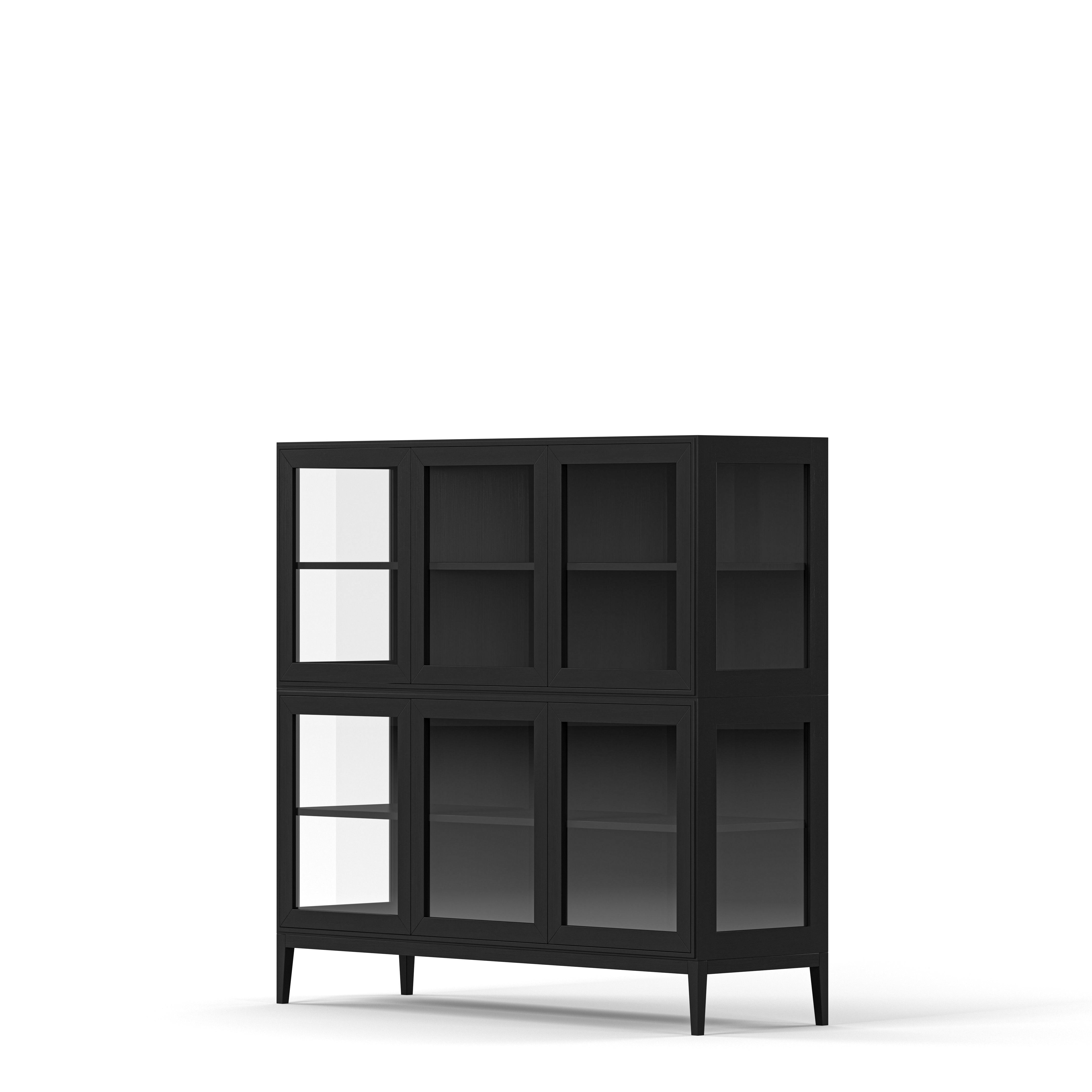 Englesson Skåp Edge 2.0 Vitrinskåp 3 Dörrar, 2-Sektion #Variant_Black Brushed