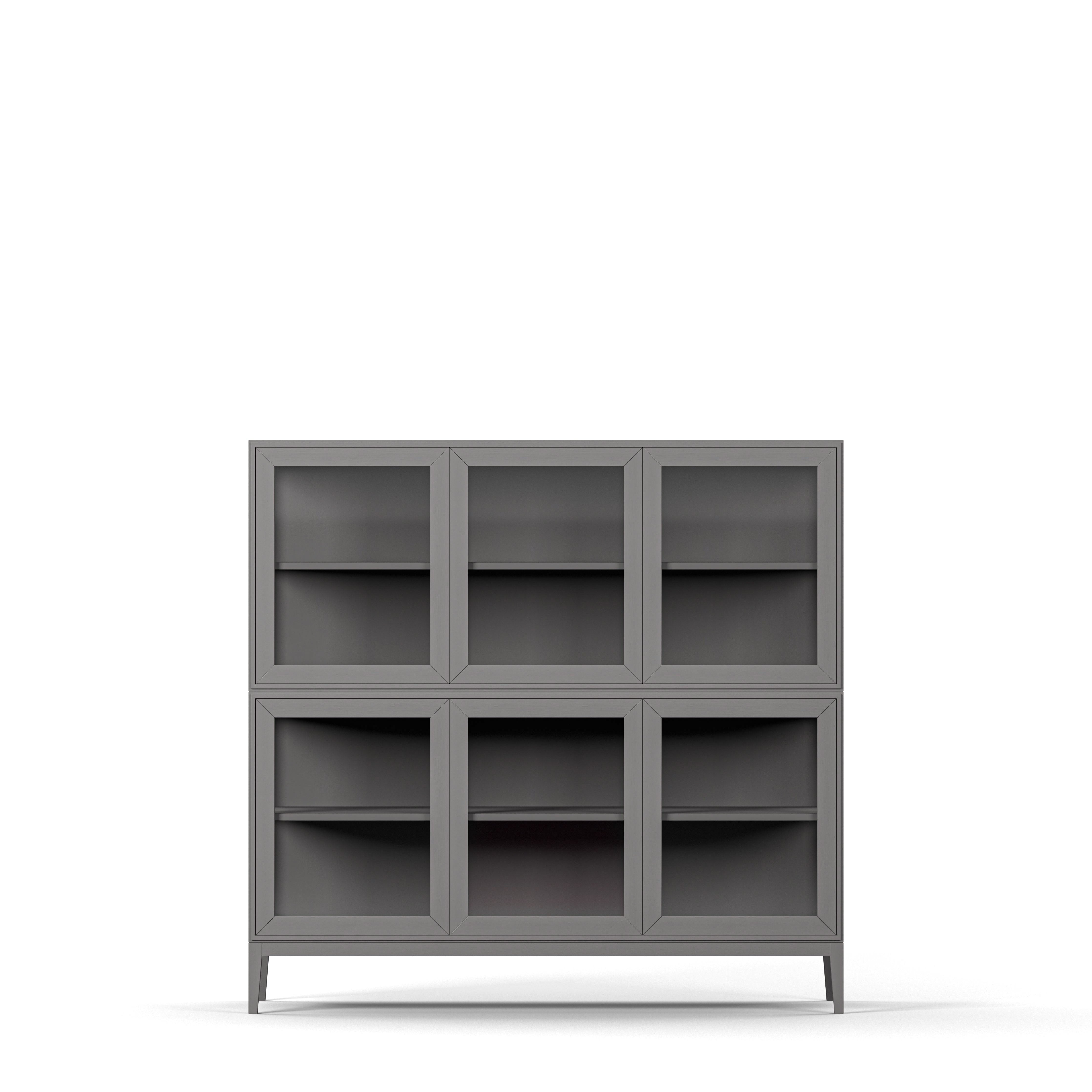 Englesson Skåp Grey Brushed Edge 2.0 Vitrinskåp 3 Dörrar, 2-Sektion 7223EGB #Variant_Grey Brushed