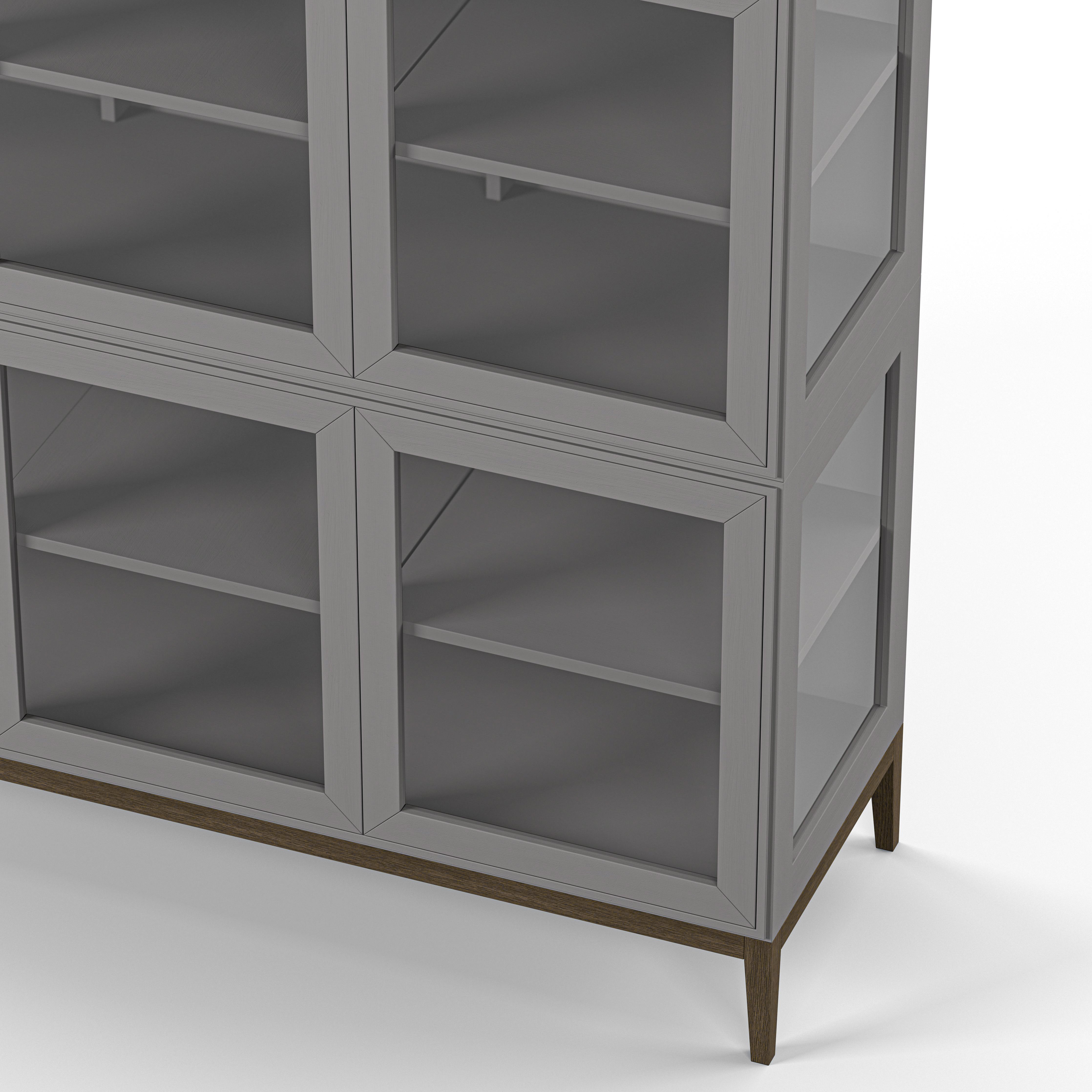 Englesson Skåp Edge 2.0 Vitrinskåp 3 Dörrar, 3-Sektion #Variant_Grey Brushed & Burned Walnut