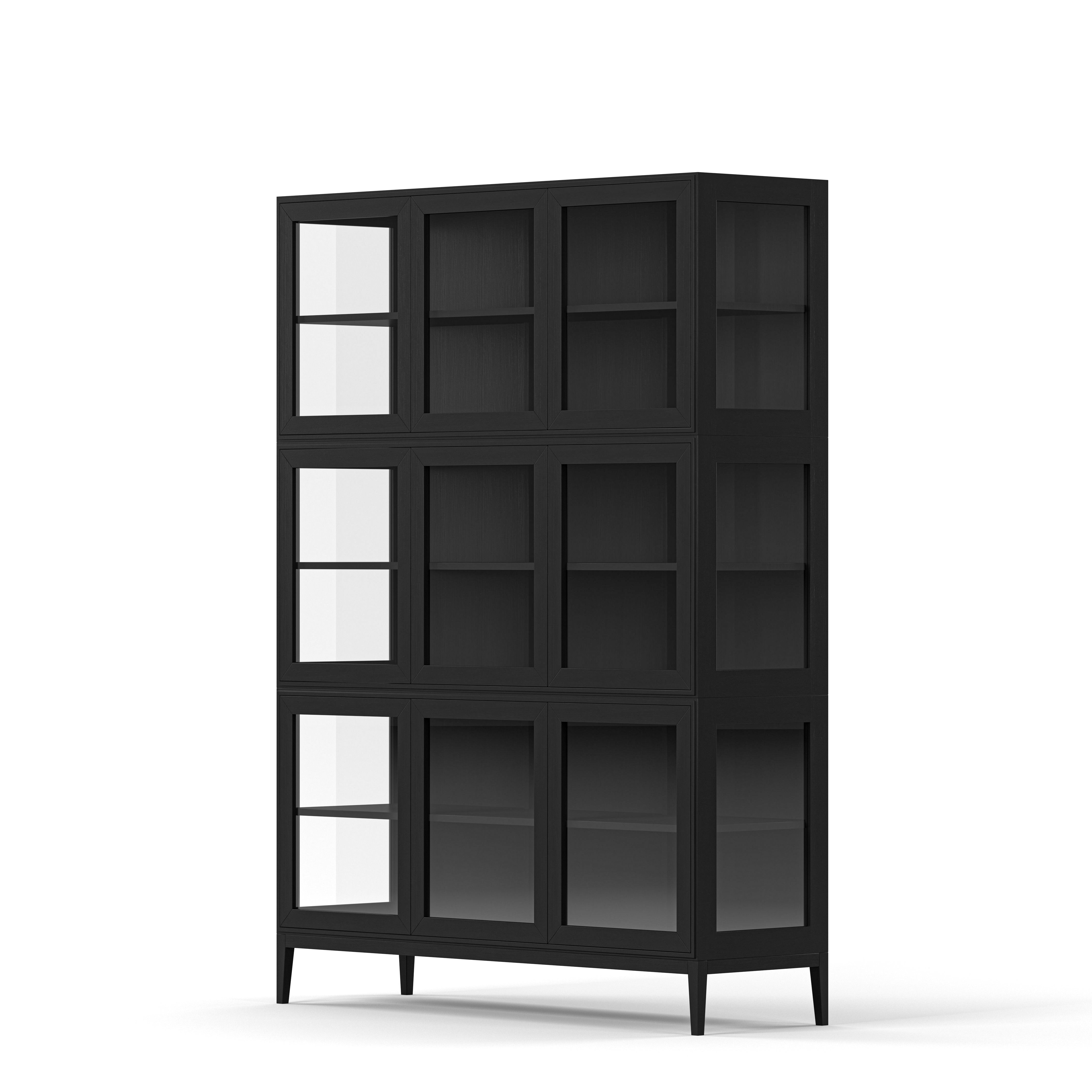 Englesson Skåp Edge 2.0 Vitrinskåp 3 Dörrar, 3-Sektion #Variant_Black Brushed