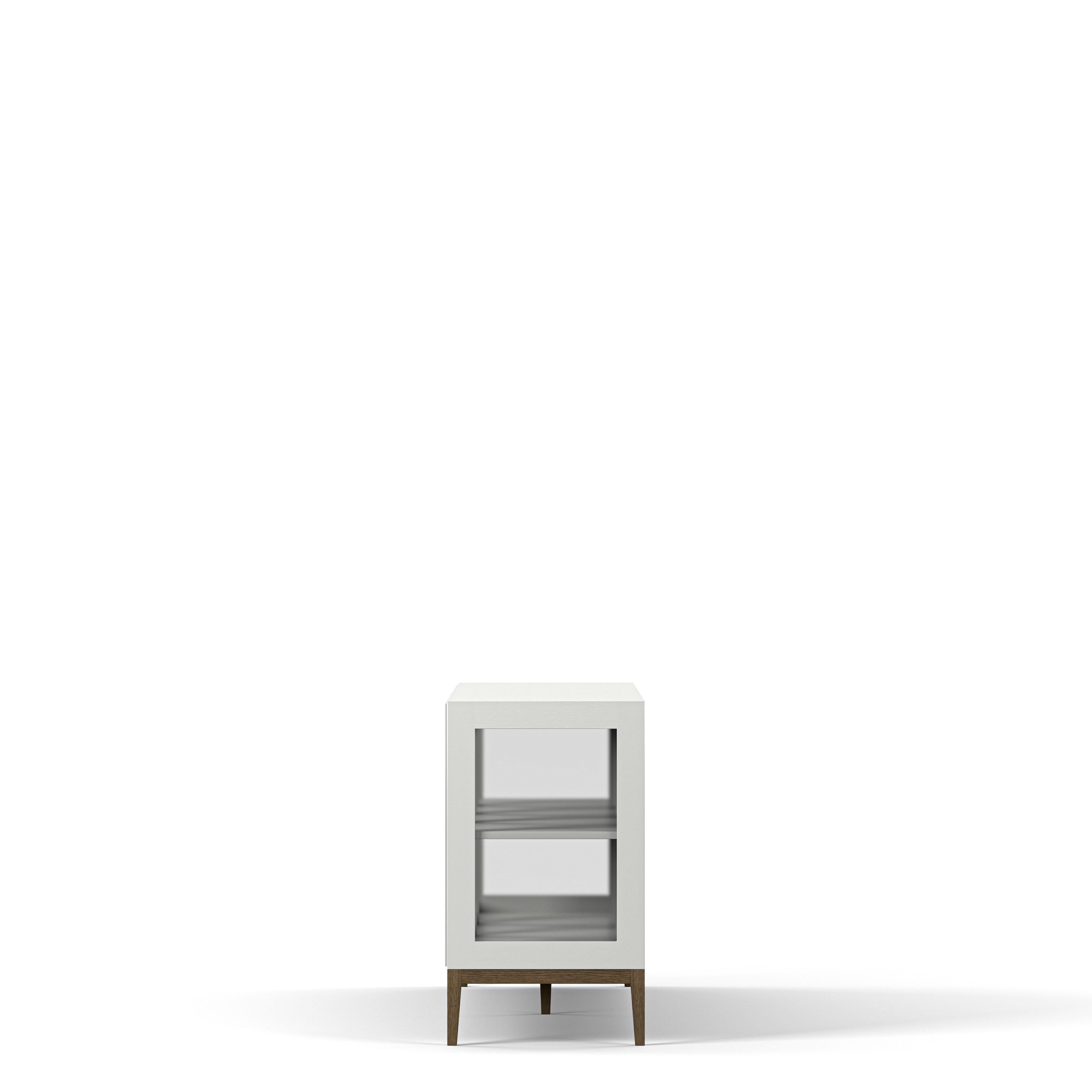 Englesson Skåp Edge 2.0 Vitrinskåp 4 Dörrar, 1-Sektion #Variant_White & Burned Walnut