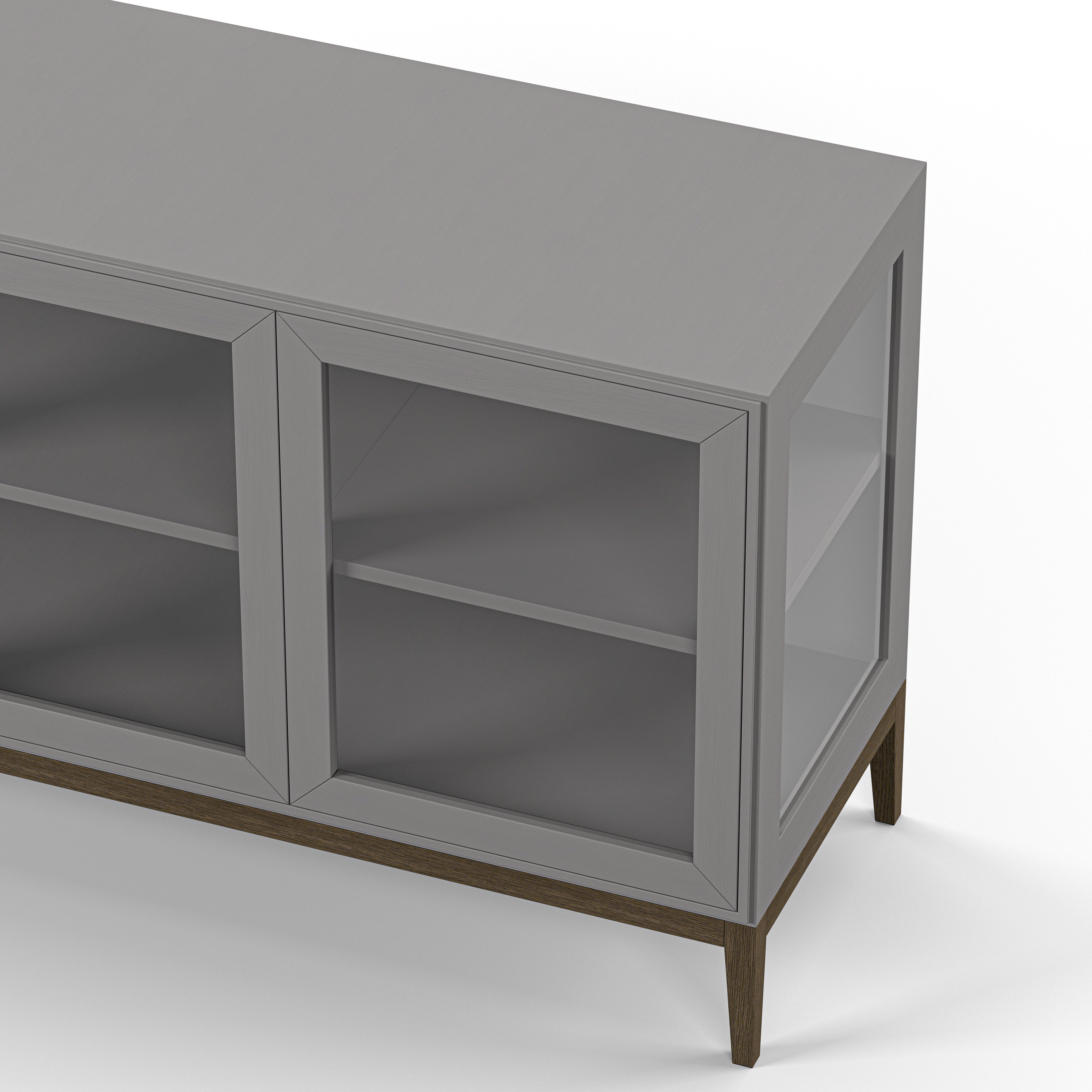 Englesson Skåp Edge 2.0 Vitrinskåp 4 Dörrar, 1-Sektion #Variant_Grey Brushed & Burned Walnut