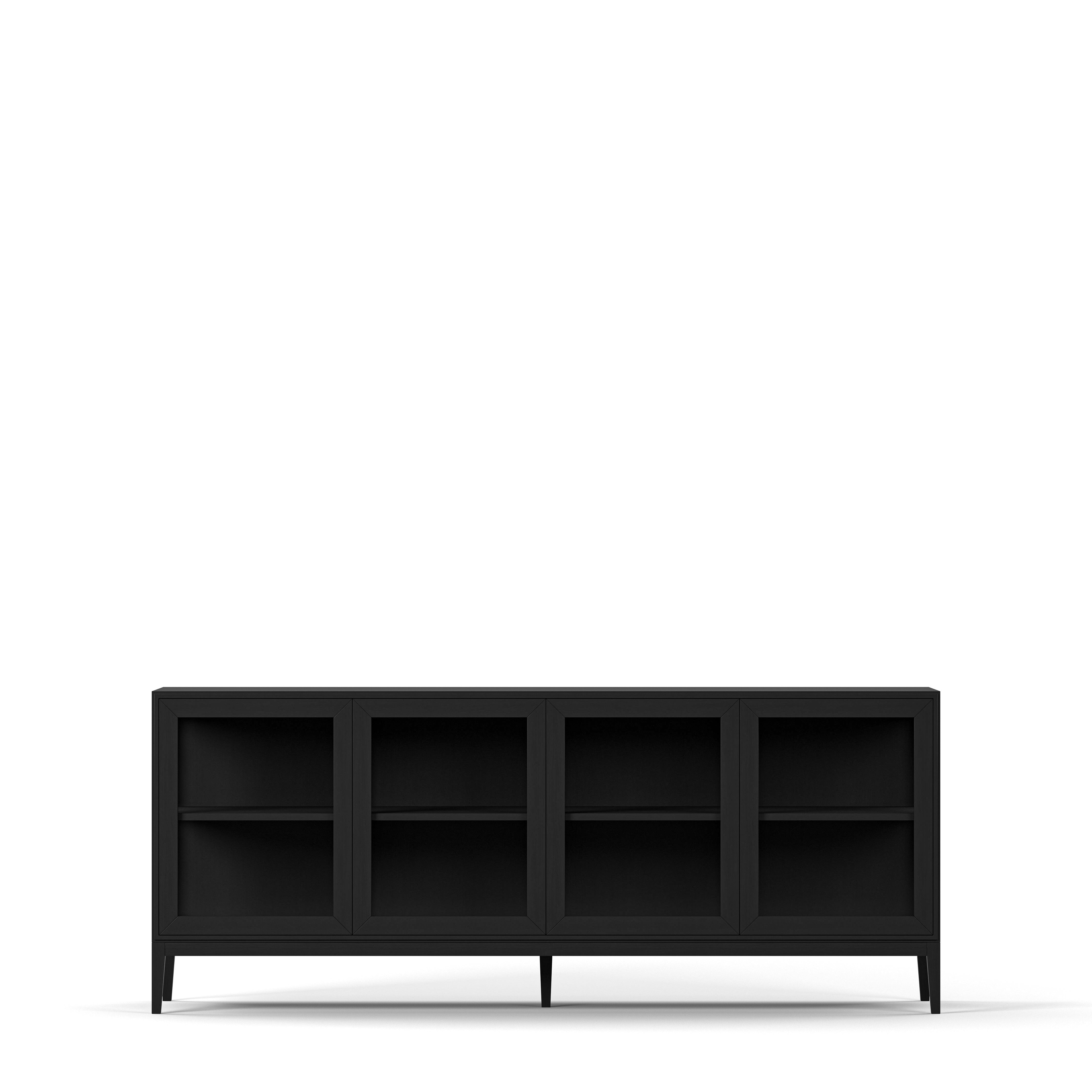 Englesson Skåp Black Brushed Edge 2.0 Vitrinskåp 4 Dörrar, 1-Sektion 7124ESB #Variant_Black Brushed