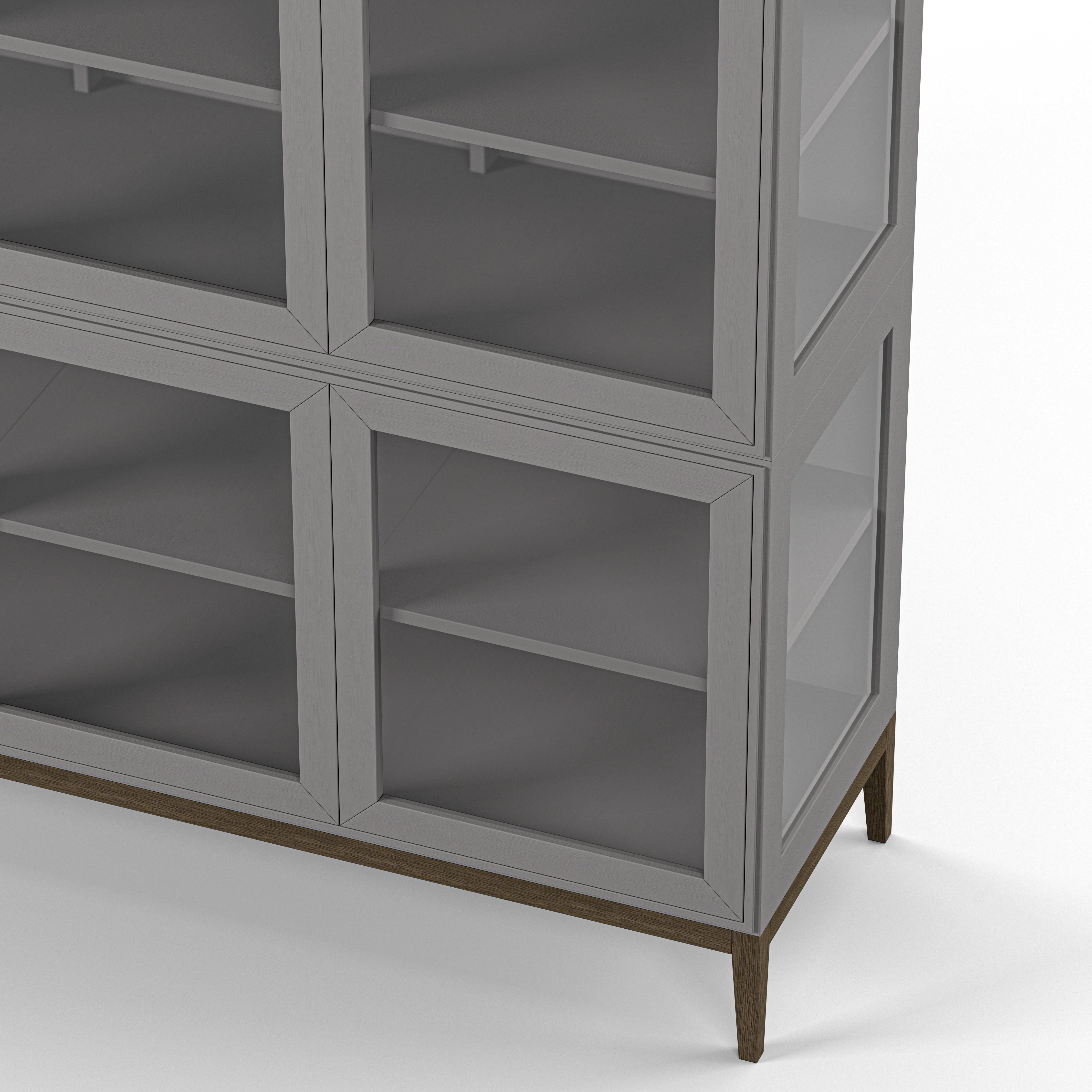 Englesson Skåp Edge 2.0 Vitrinskåp 4 Dörrar, 3-Sektion #Variant_Grey Brushed & Burned Walnut