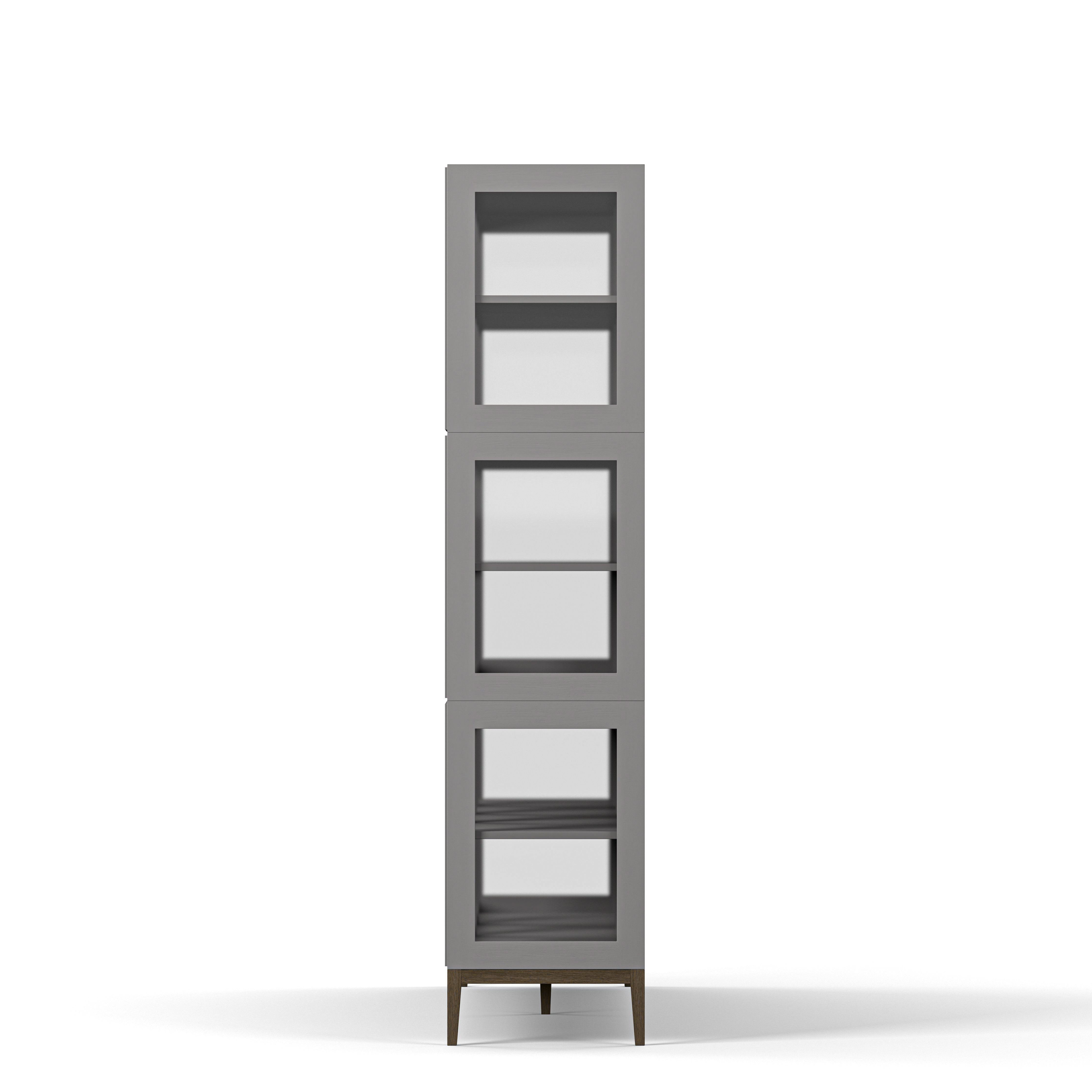 Englesson Skåp Edge 2.0 Vitrinskåp 4 Dörrar, 3-Sektion #Variant_Grey Brushed & Burned Walnut