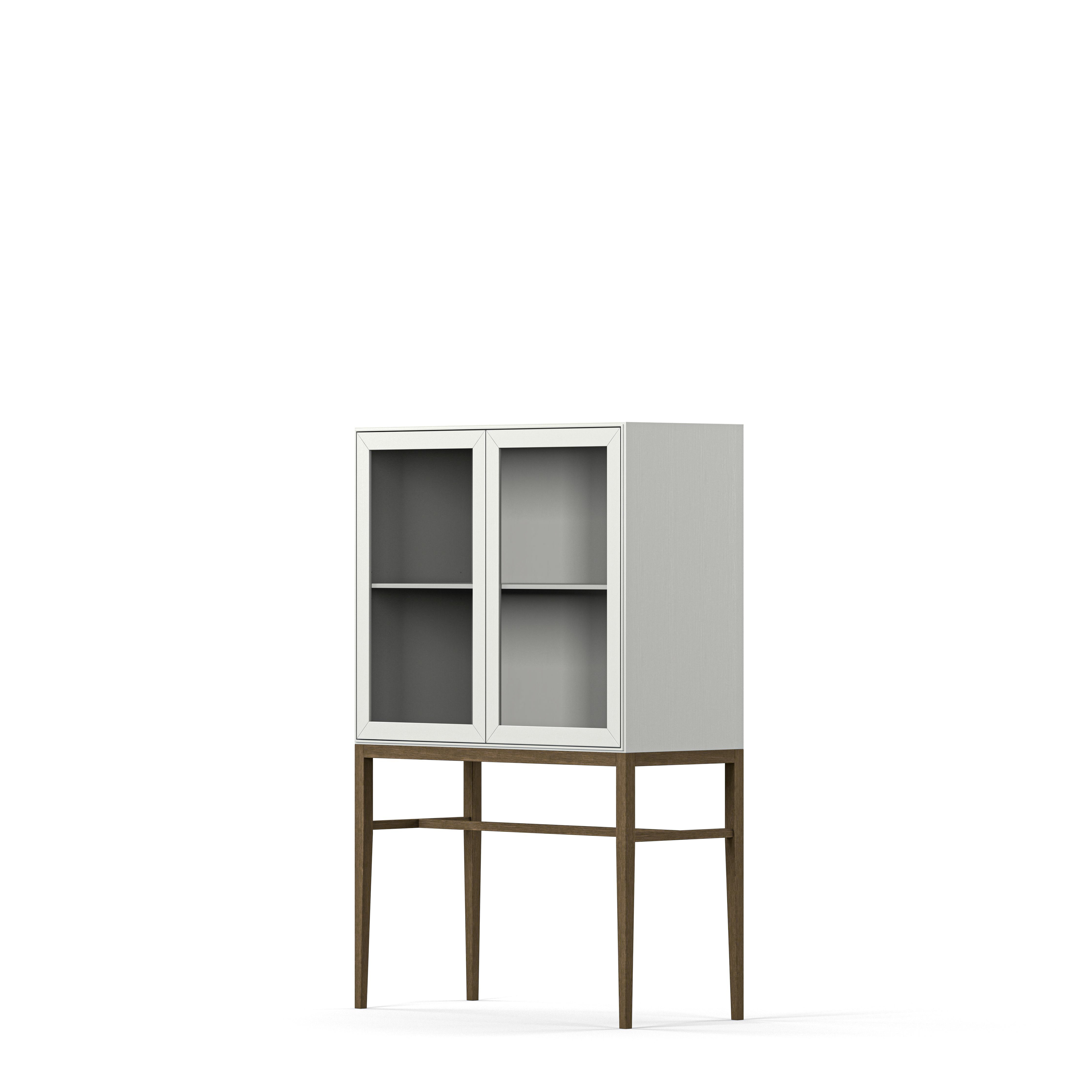 Englesson Skåp Edge 2.0 Vitrinskåp Hög #Variant_White & Burned Walnut
