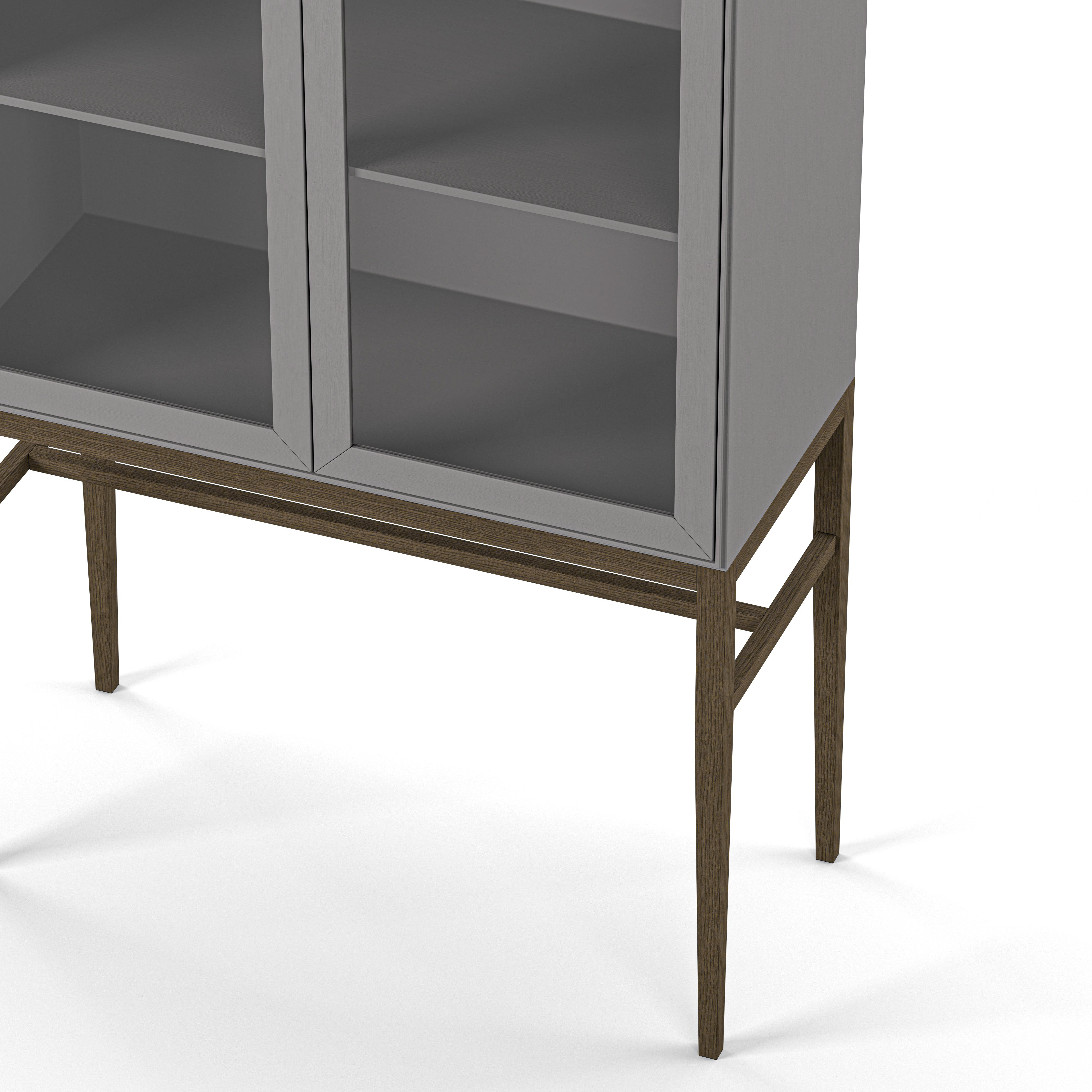 Englesson Skåp Edge 2.0 Vitrinskåp Hög #Variant_Grey Brushed & Burned Walnut