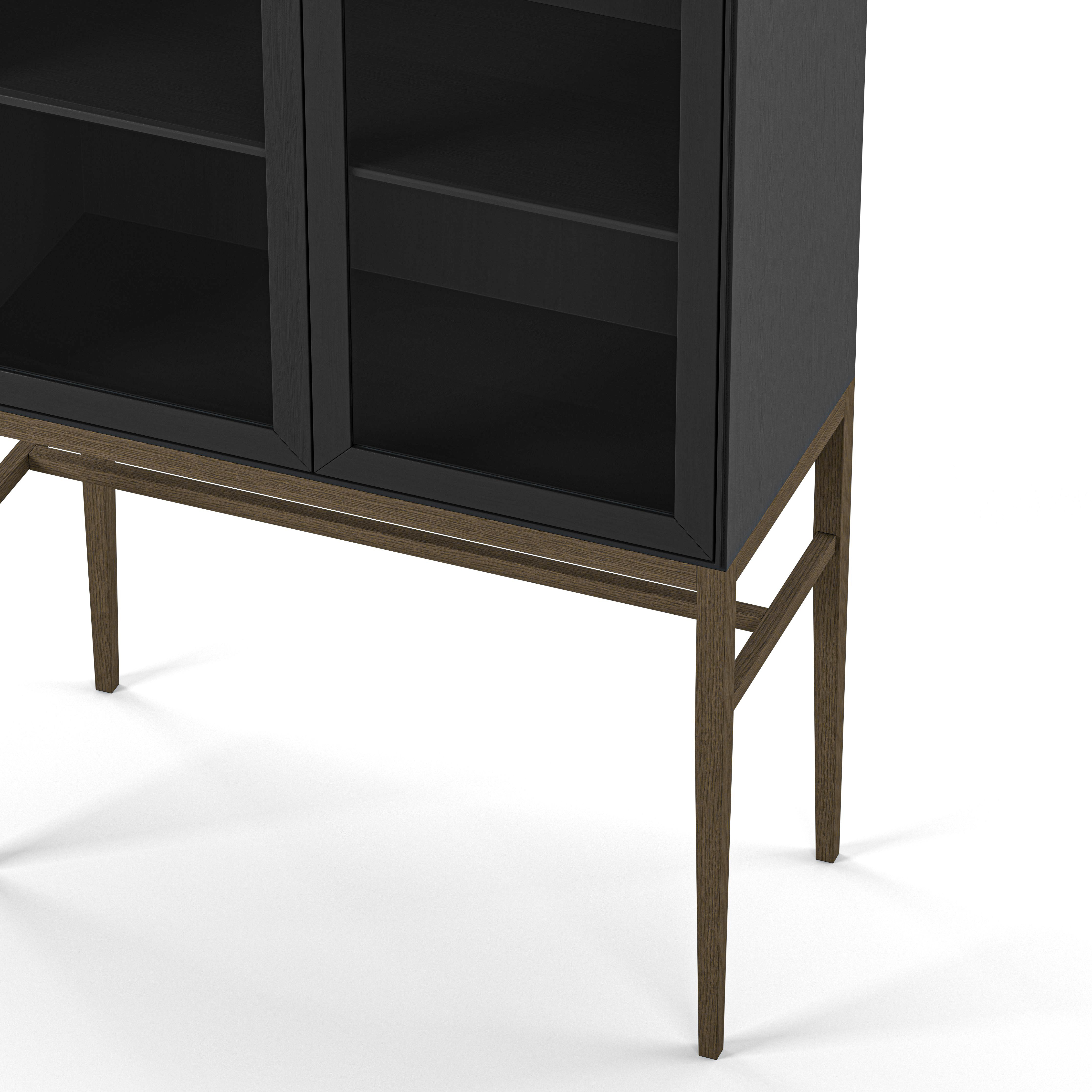 Englesson Skåp Edge 2.0 Vitrinskåp Hög #Variant_Black Brushed & Burned Walnut