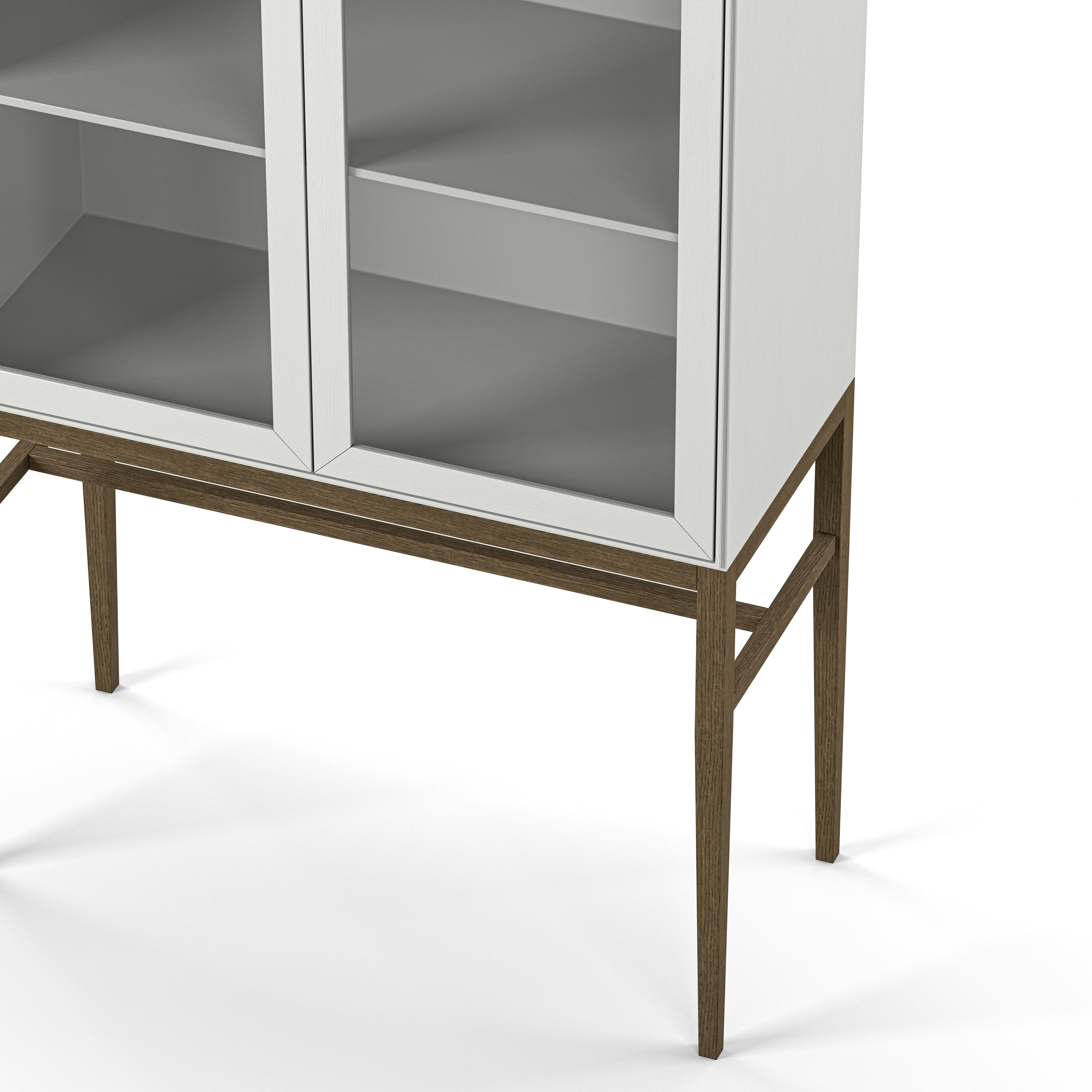 Englesson Skåp Edge 2.0 Vitrinskåp Hög #Variant_White & Burned Walnut