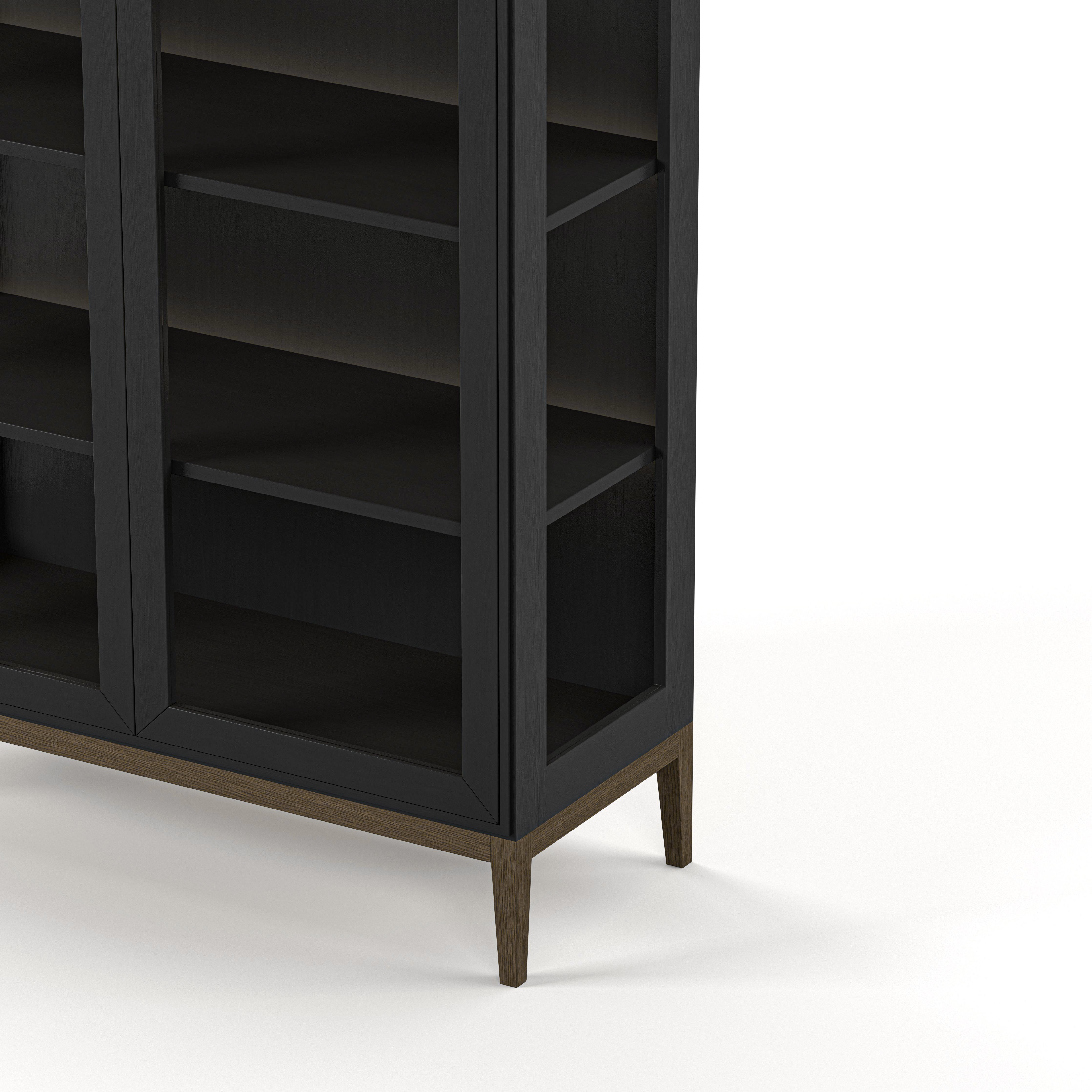 Englesson Skåp Edge 2.0 Vitrinskåp Med Belysning #Variant_Black Brushed & Burned Walnut