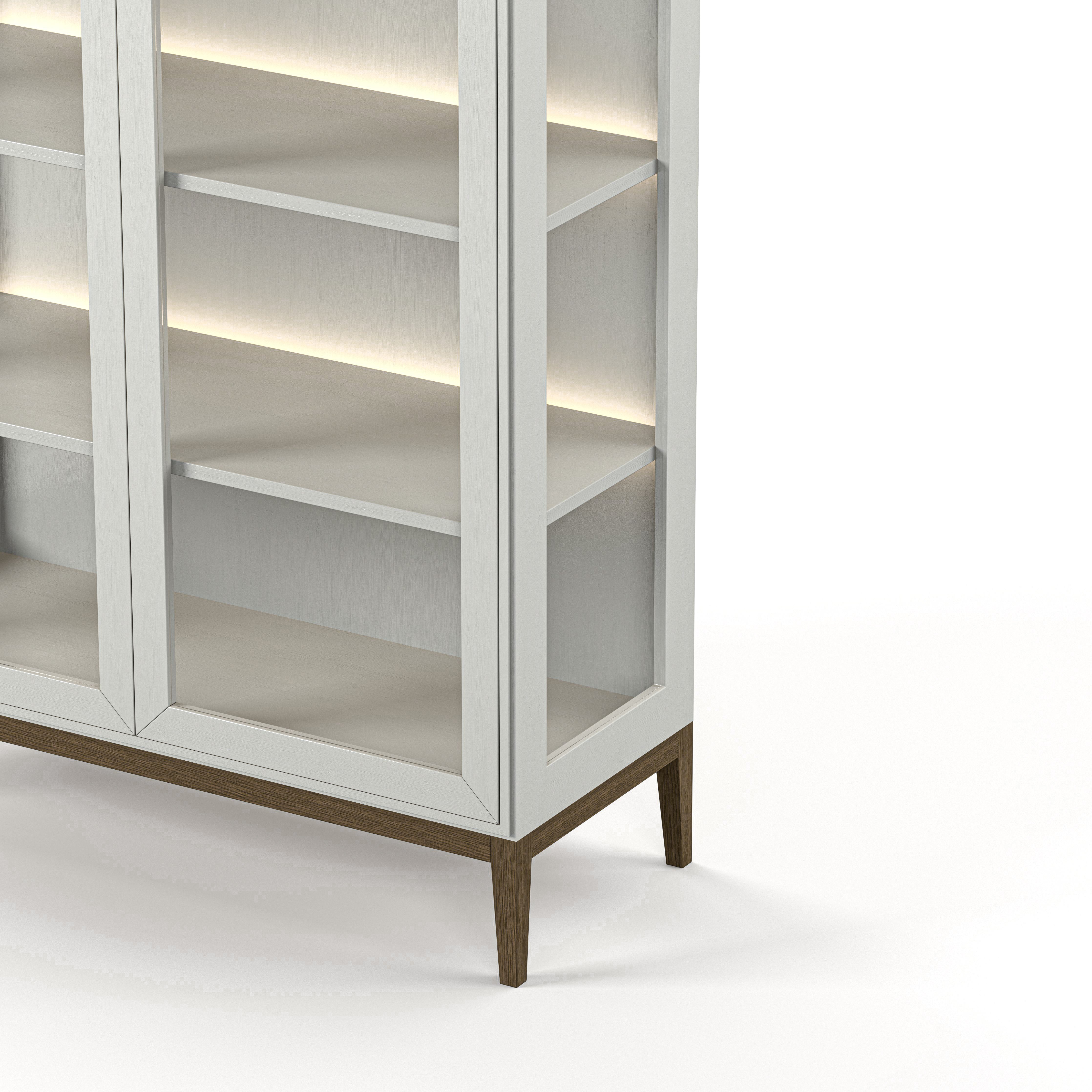 Englesson Skåp Edge 2.0 Vitrinskåp Med Belysning #Variant_White & Burned Walnut