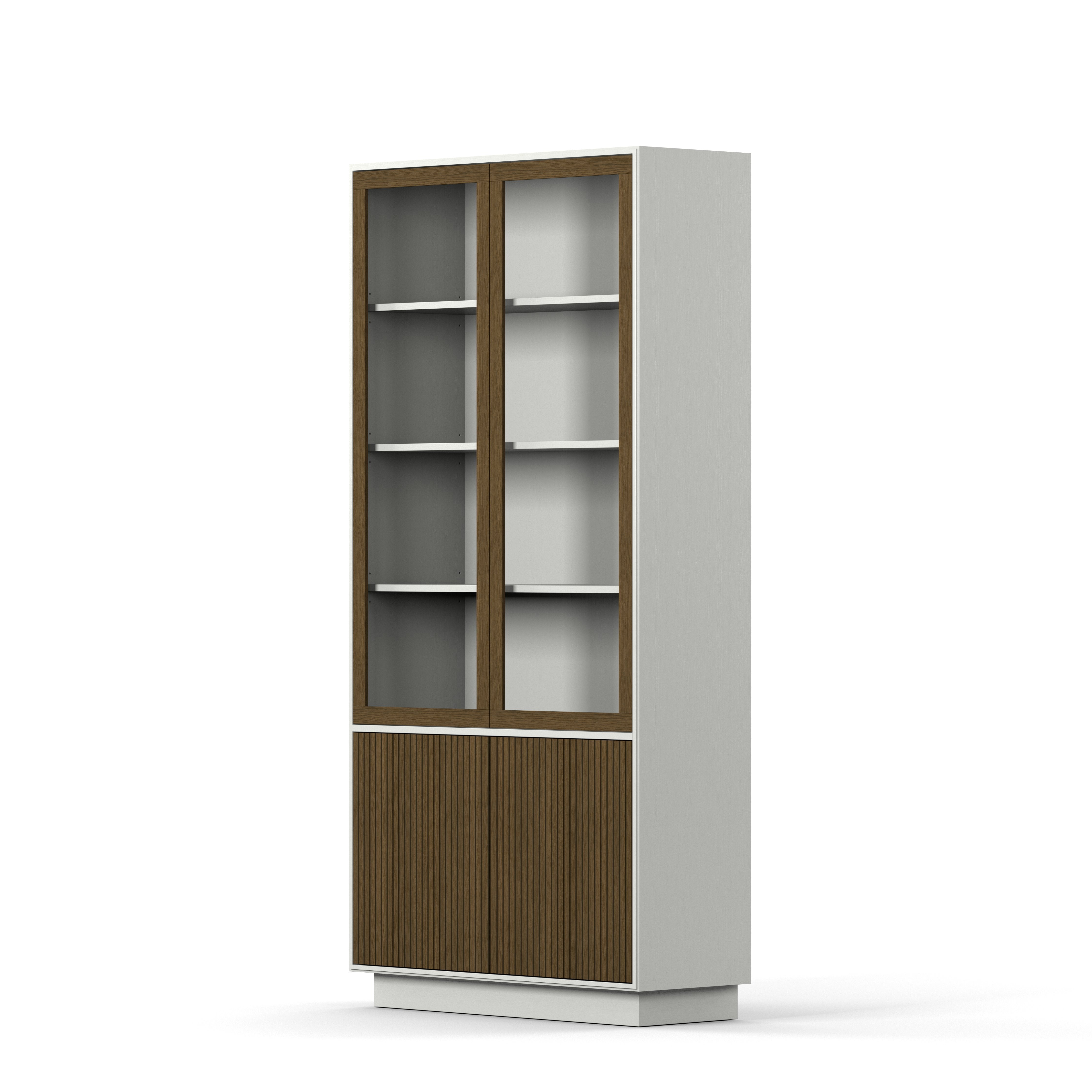 Englesson Skåp Line Burned Walnut Vitrinskåp #Variant_White & Burned Walnut