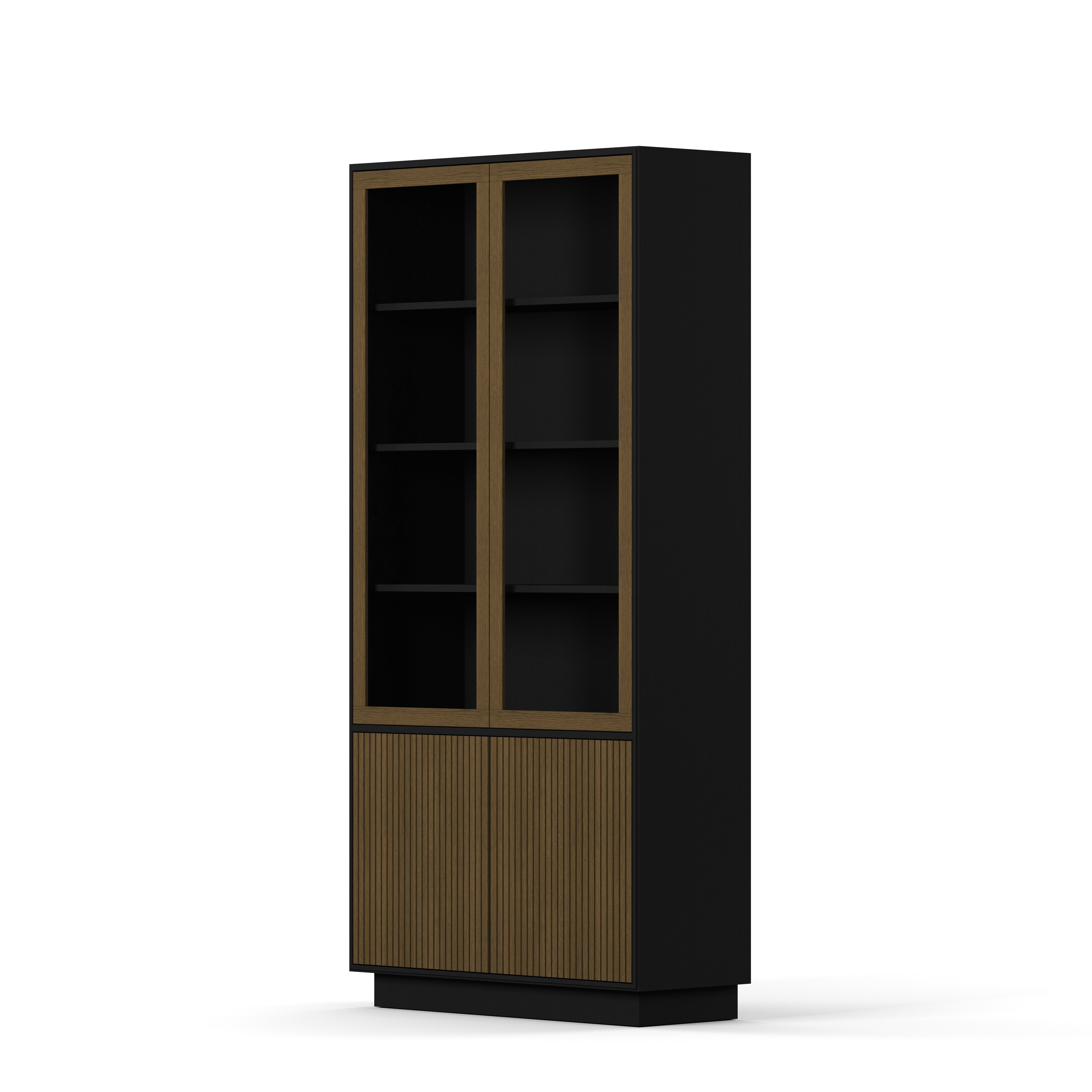 Englesson Skåp Line Burned Walnut Vitrinskåp #Variant_Black & Burned Walnut