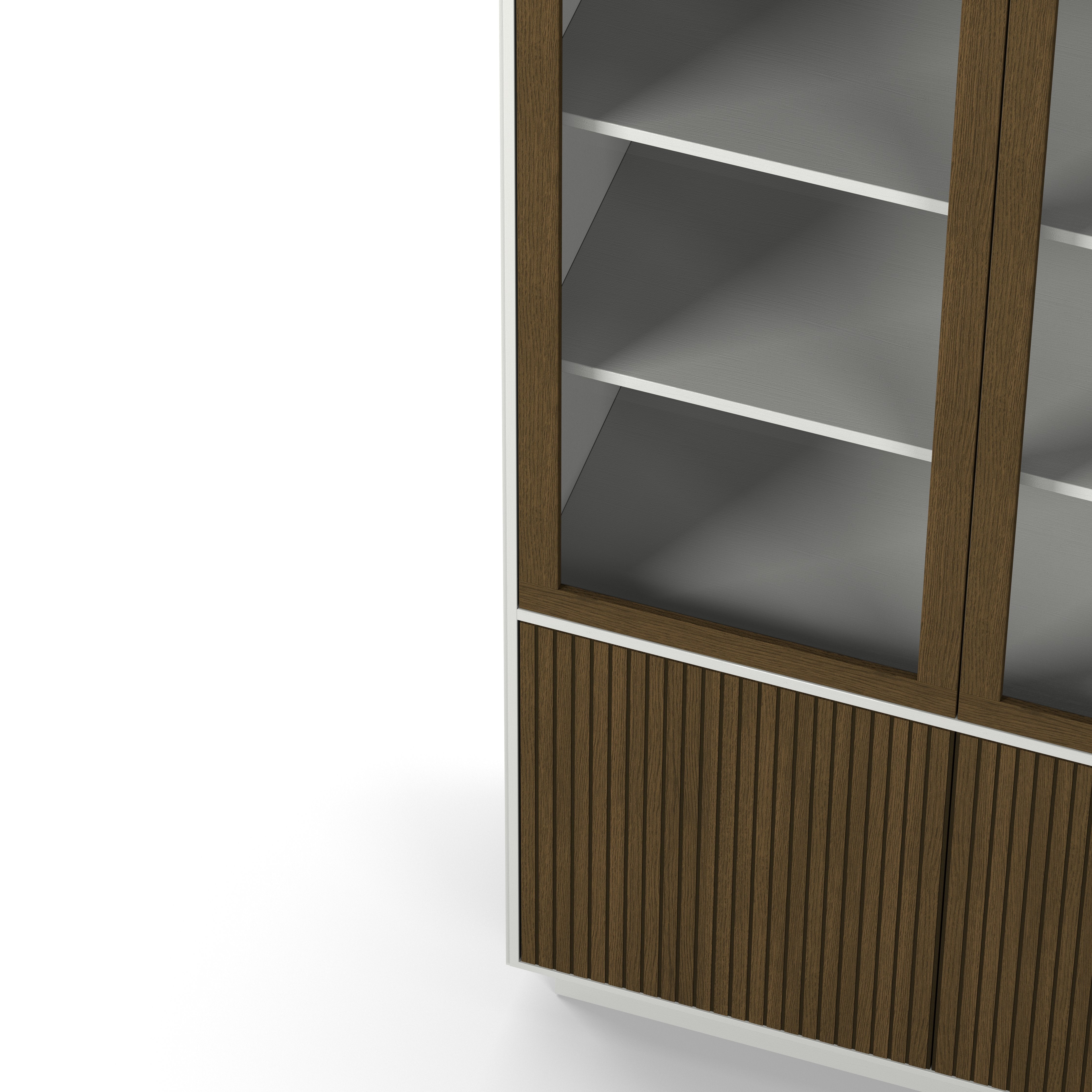 Englesson Skåp Line Burned Walnut Vitrinskåp #Variant_White & Burned Walnut