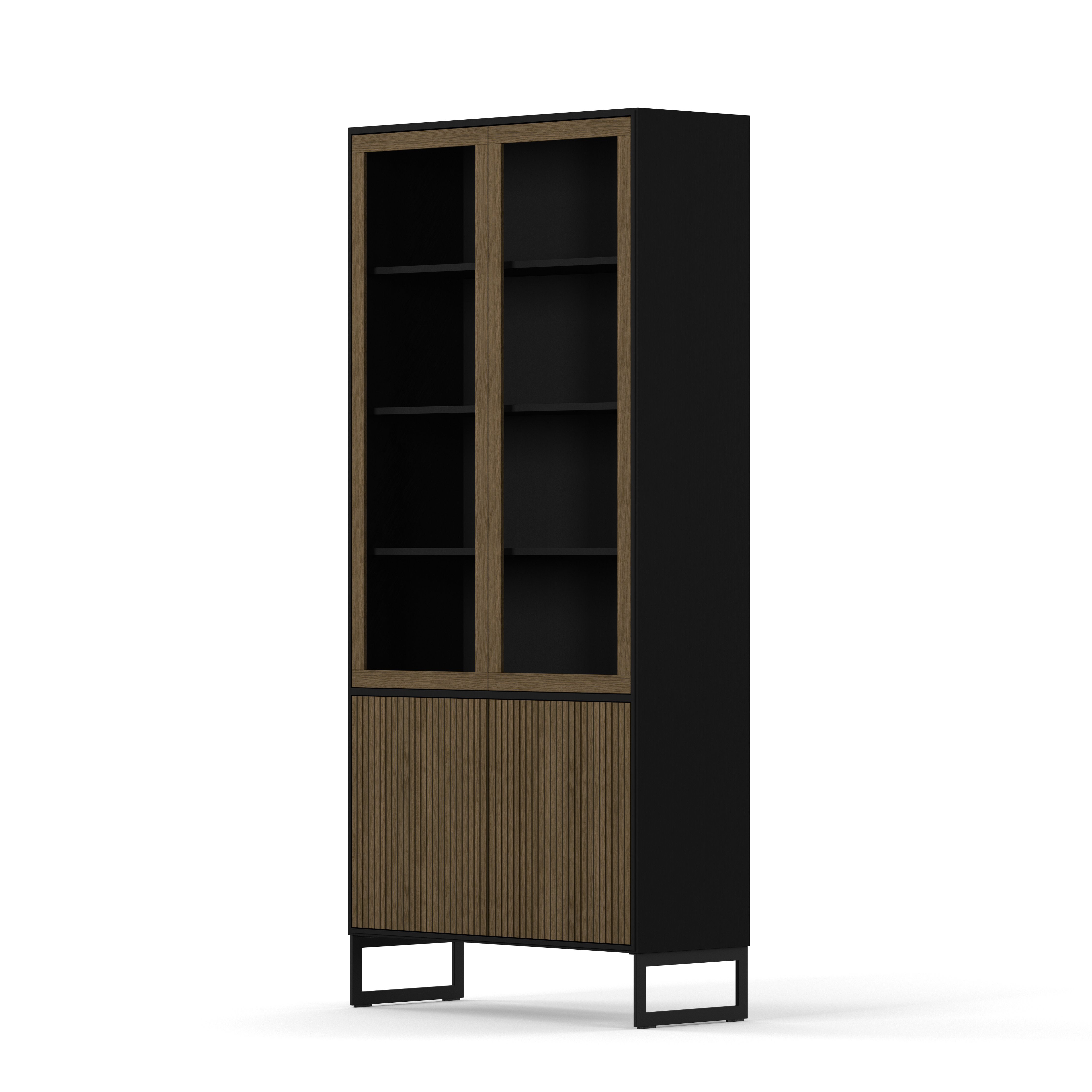 Englesson Skåp Line Burned Walnut Vitrinskåp #Variant_Black & Burned Walnut