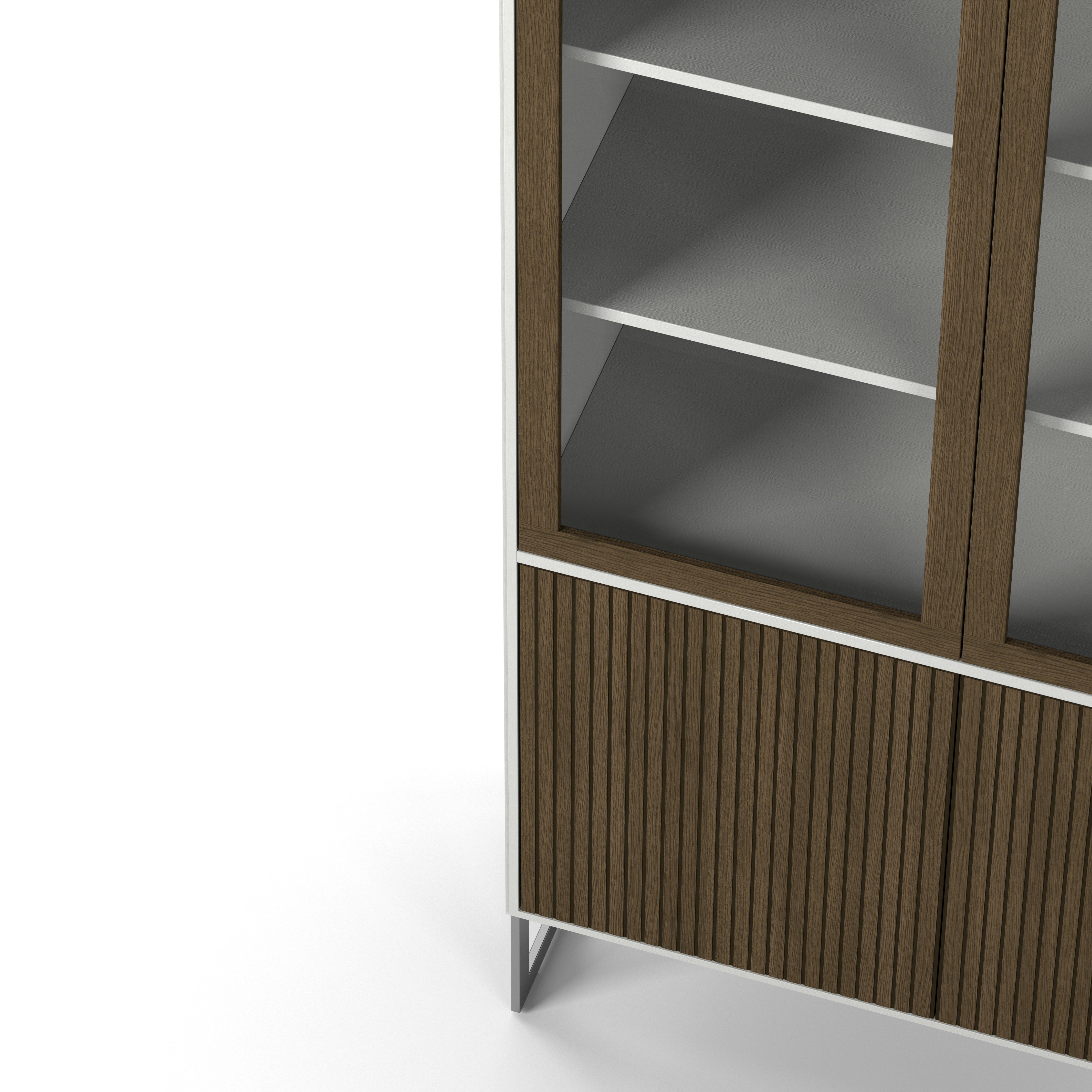 Englesson Skåp Line Burned Walnut Vitrinskåp #Variant_White & Burned Walnut