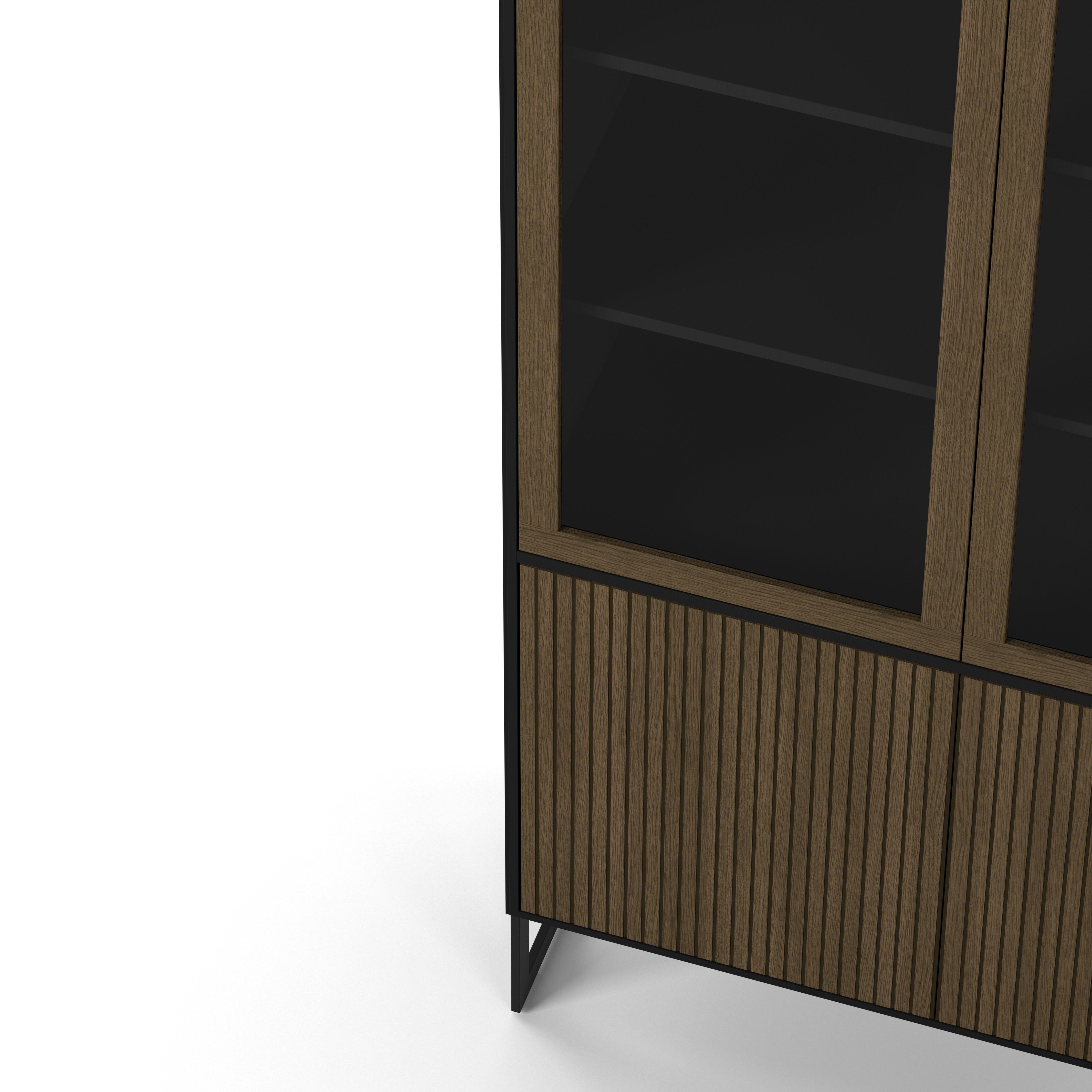 Englesson Skåp Line Burned Walnut Vitrinskåp #Variant_Black & Burned Walnut