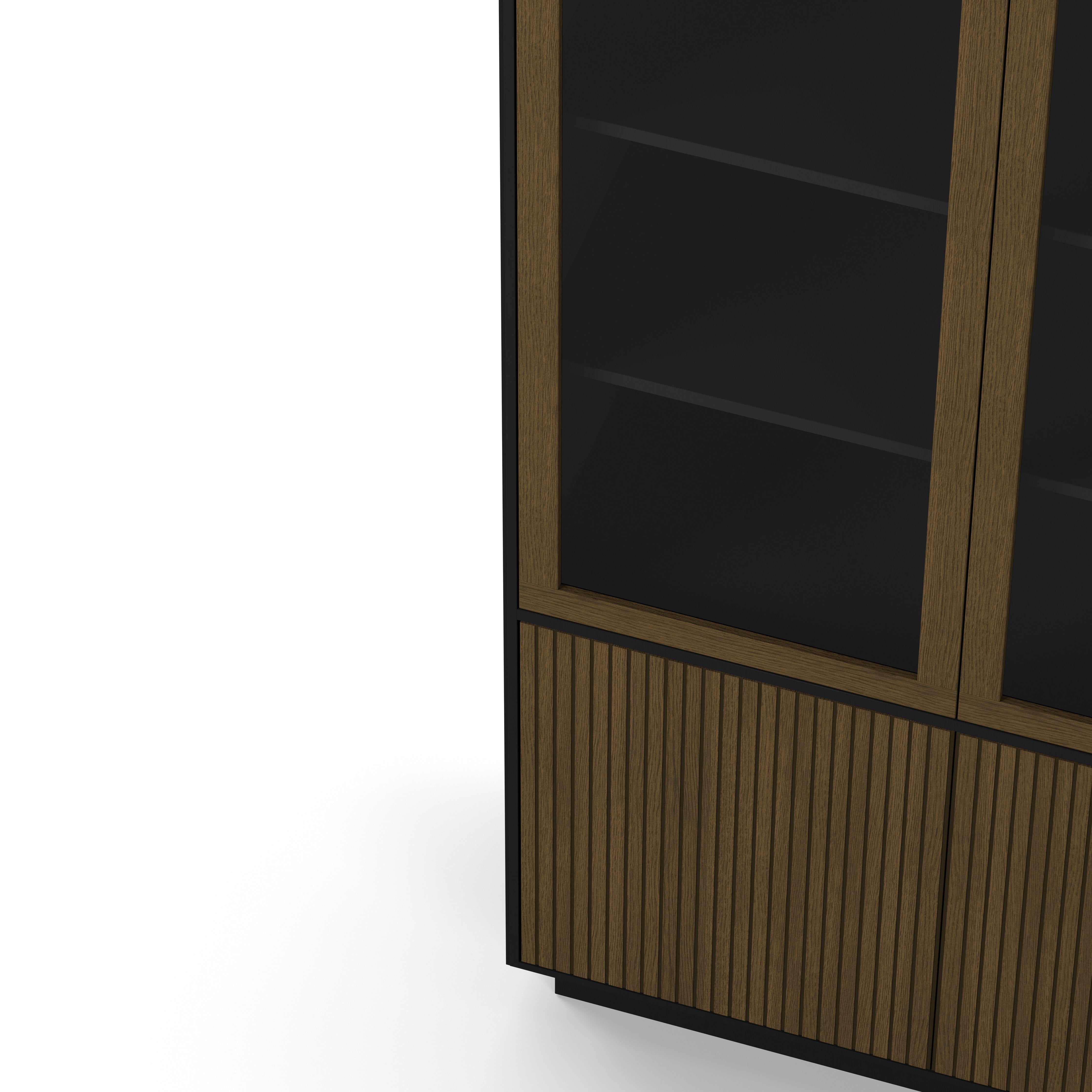 Englesson Skåp Line Burned Walnut Vitrinskåp #Variant_Black & Burned Walnut