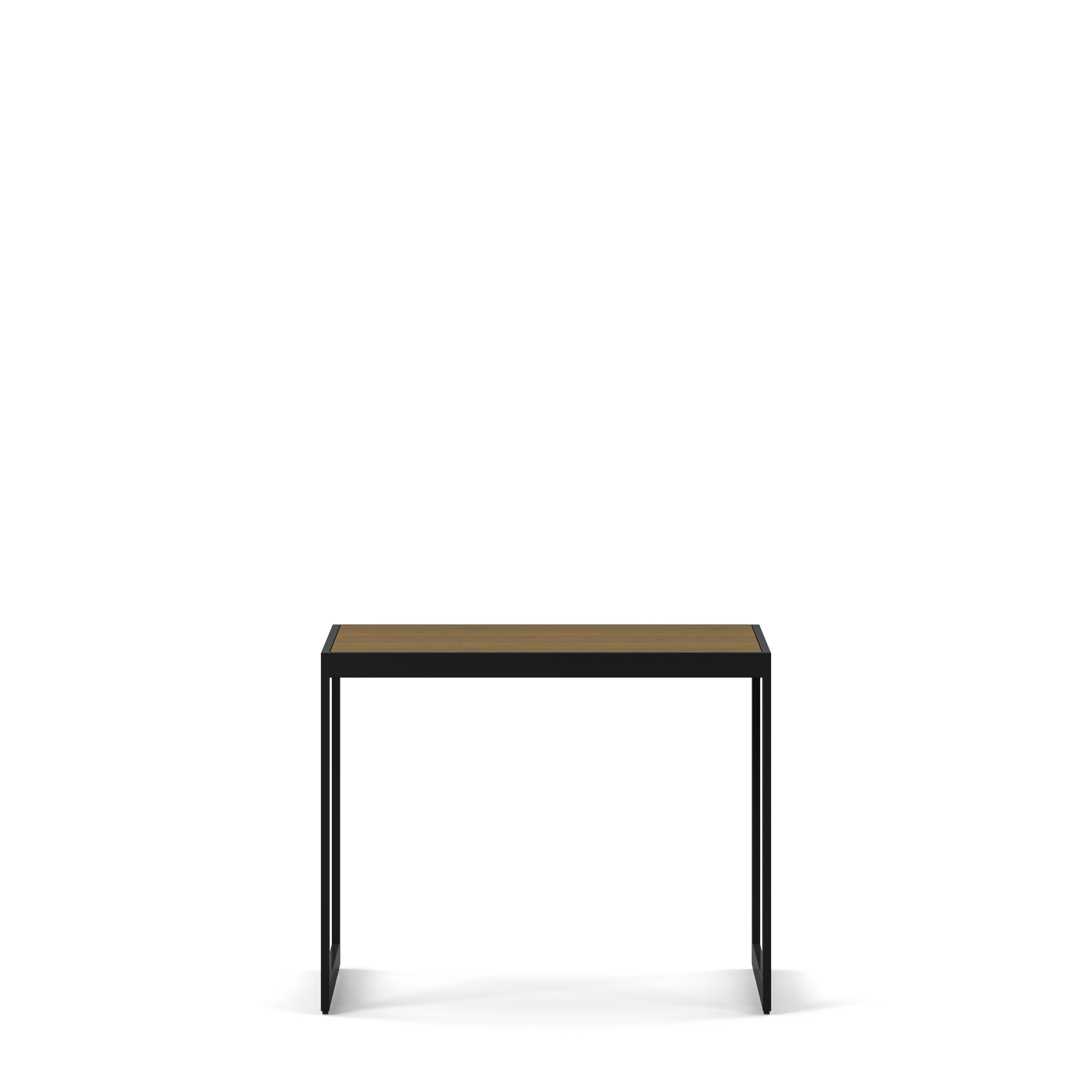 Englesson Bord Burned Walnut Square Sidobord 4492BW #Variant_Svart Metall & Burned Walnut 
