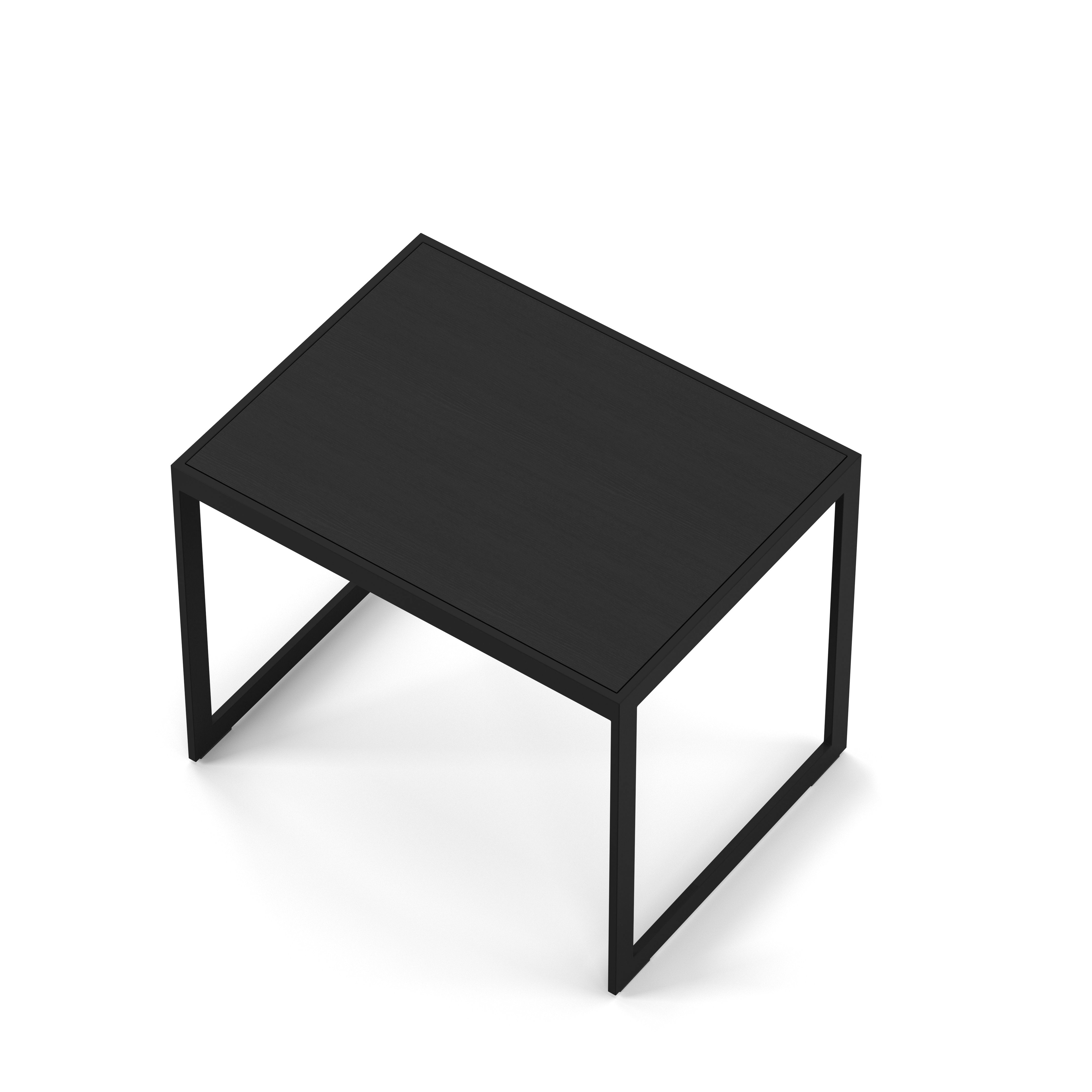 Englesson Bord Square Sidobord #Variant_Svart Metall & Black Oak 