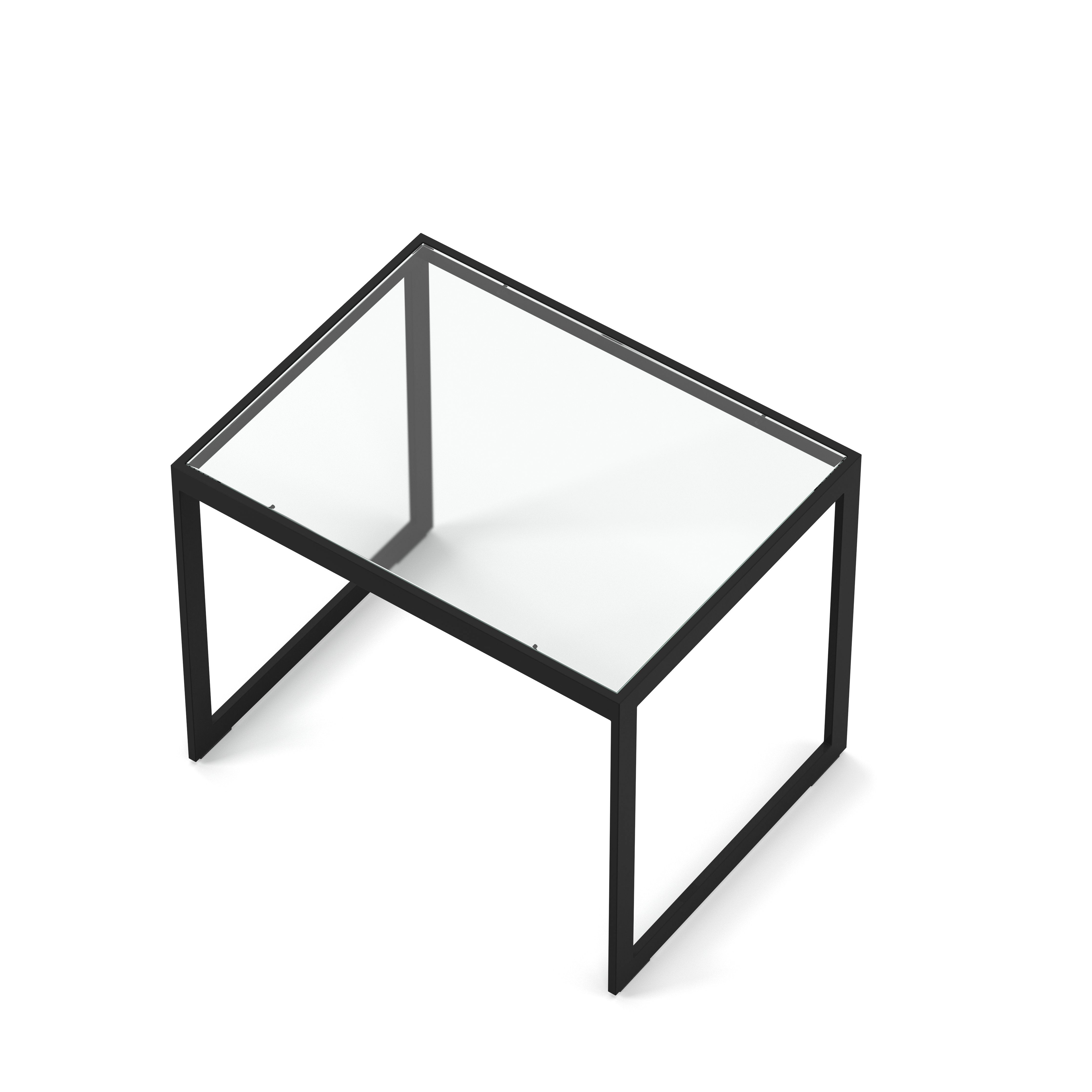 Englesson Bord Square Sidobord #Variant_Svart Metall & Glas 