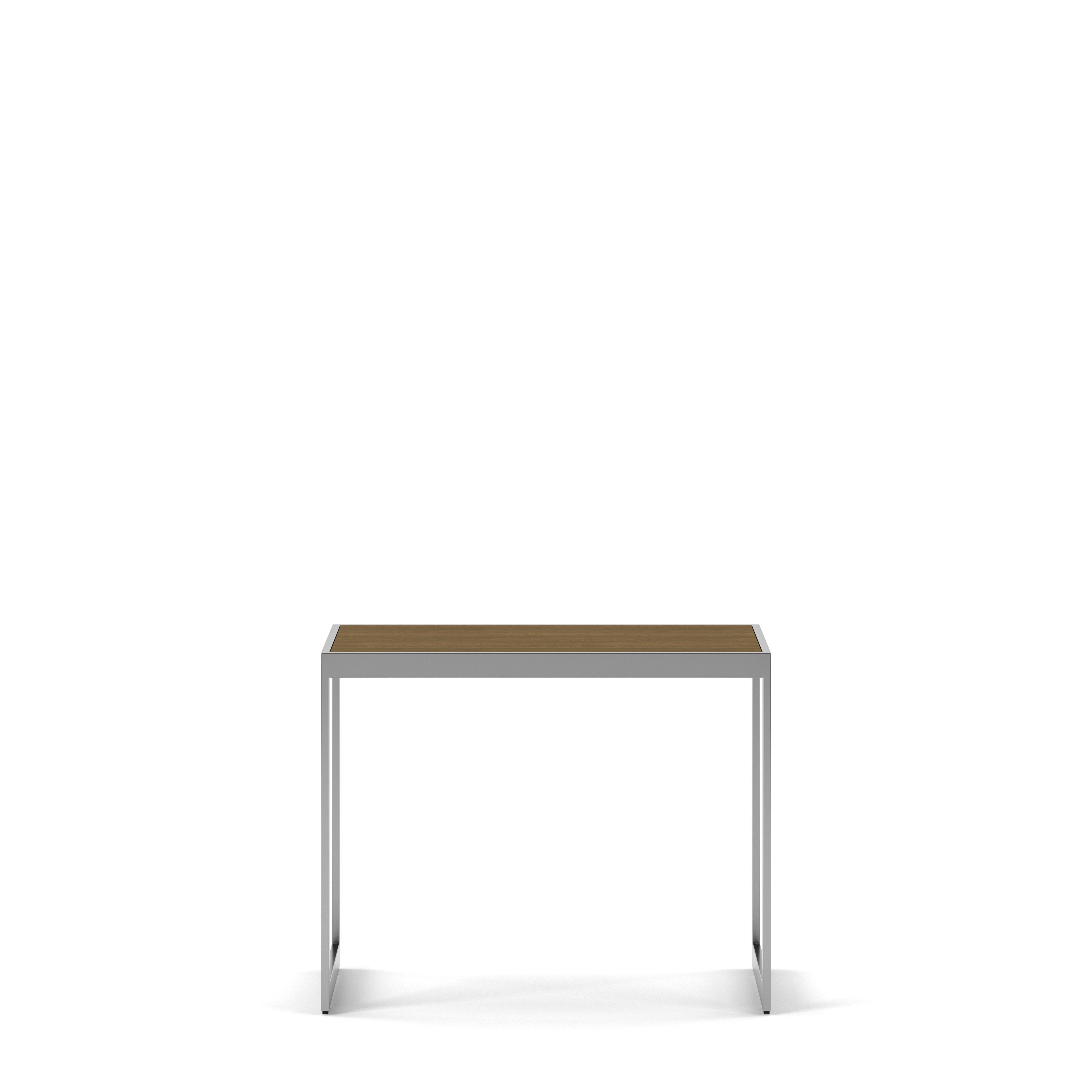 Englesson Bord Square Sidobord #Variant_Silvergrå Metall & Burned Walnut 