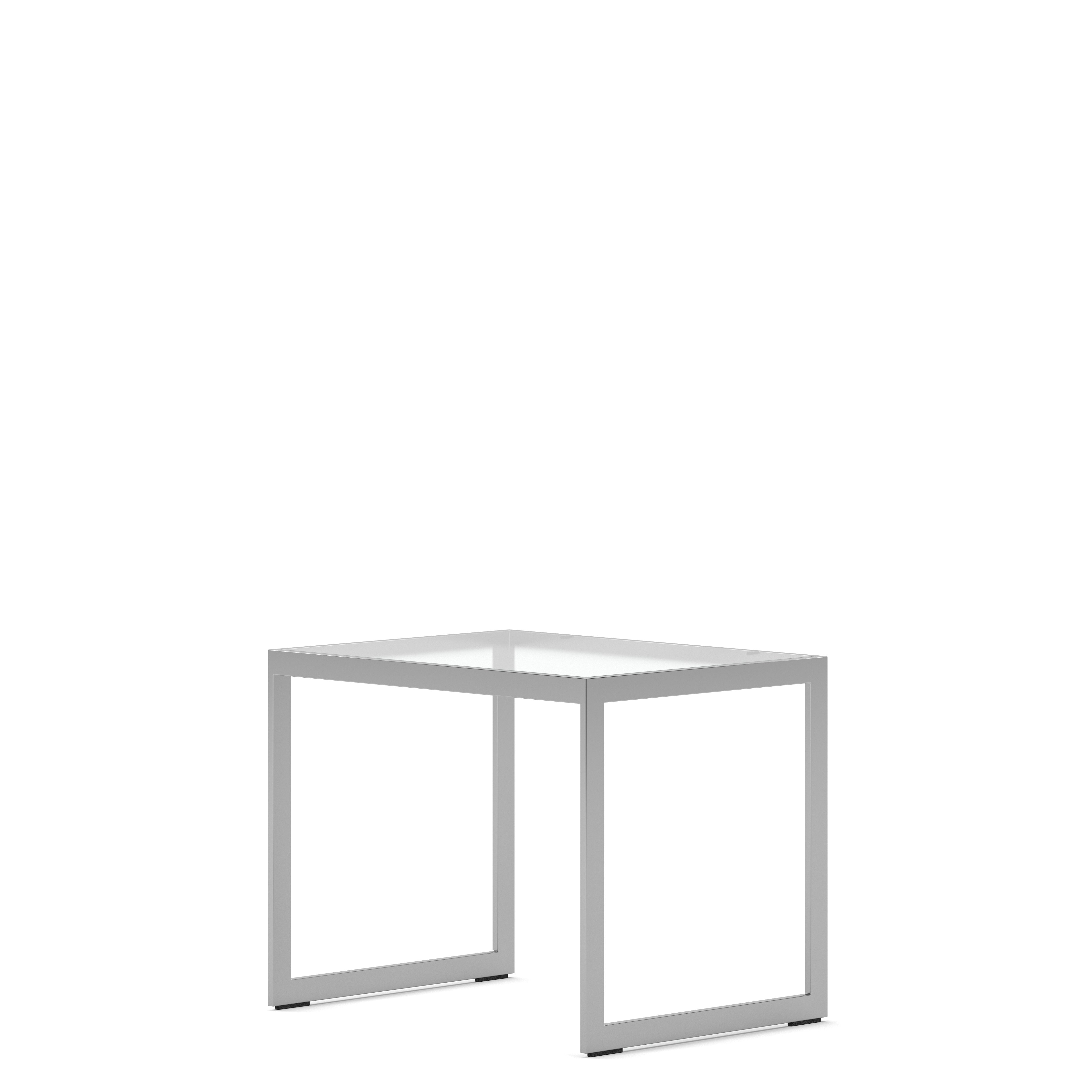Englesson Bord Square Sidobord #Variant_Silvergrå Metall & Glas 