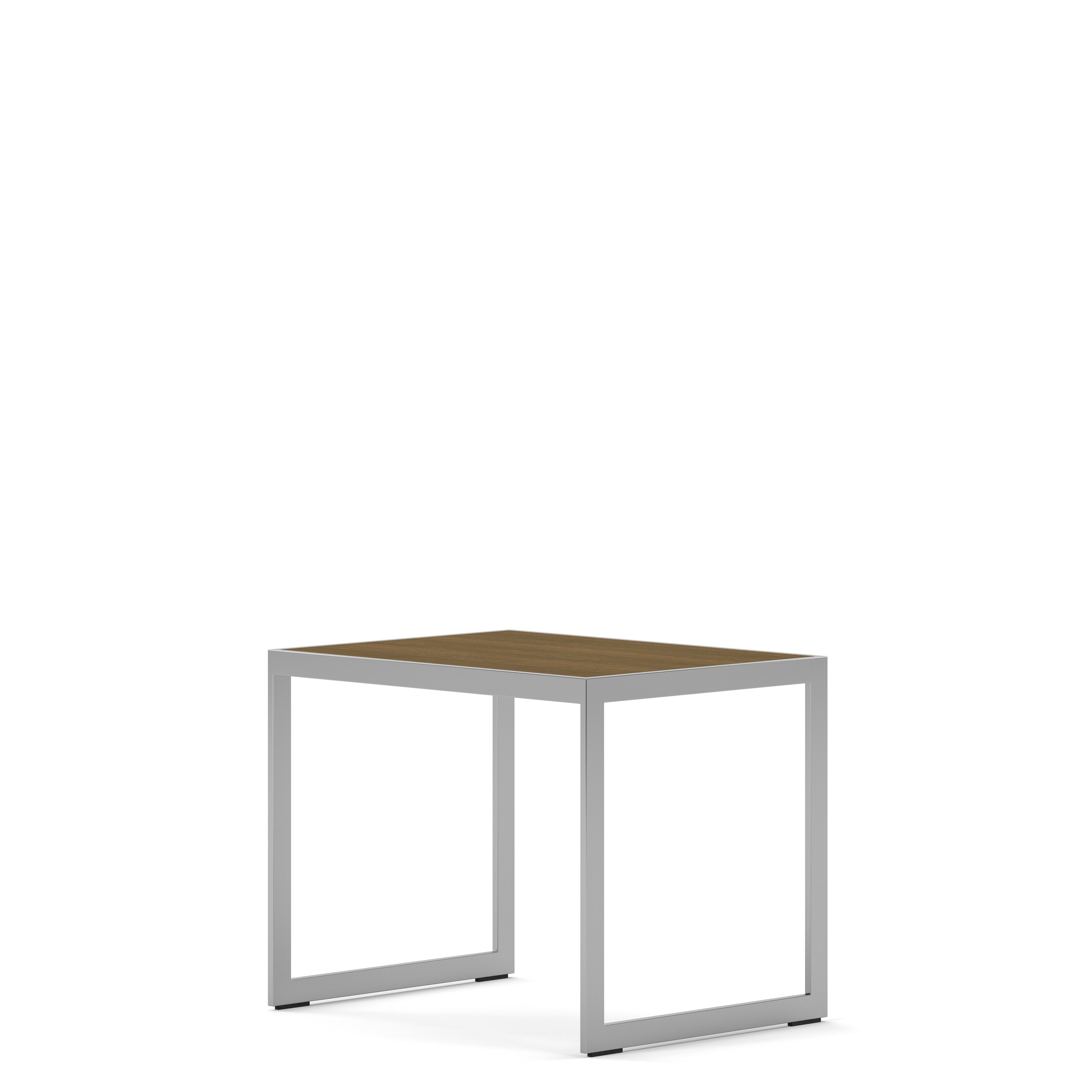 Englesson Bord Square Sidobord #Variant_Silvergrå Metall & Burned Walnut 