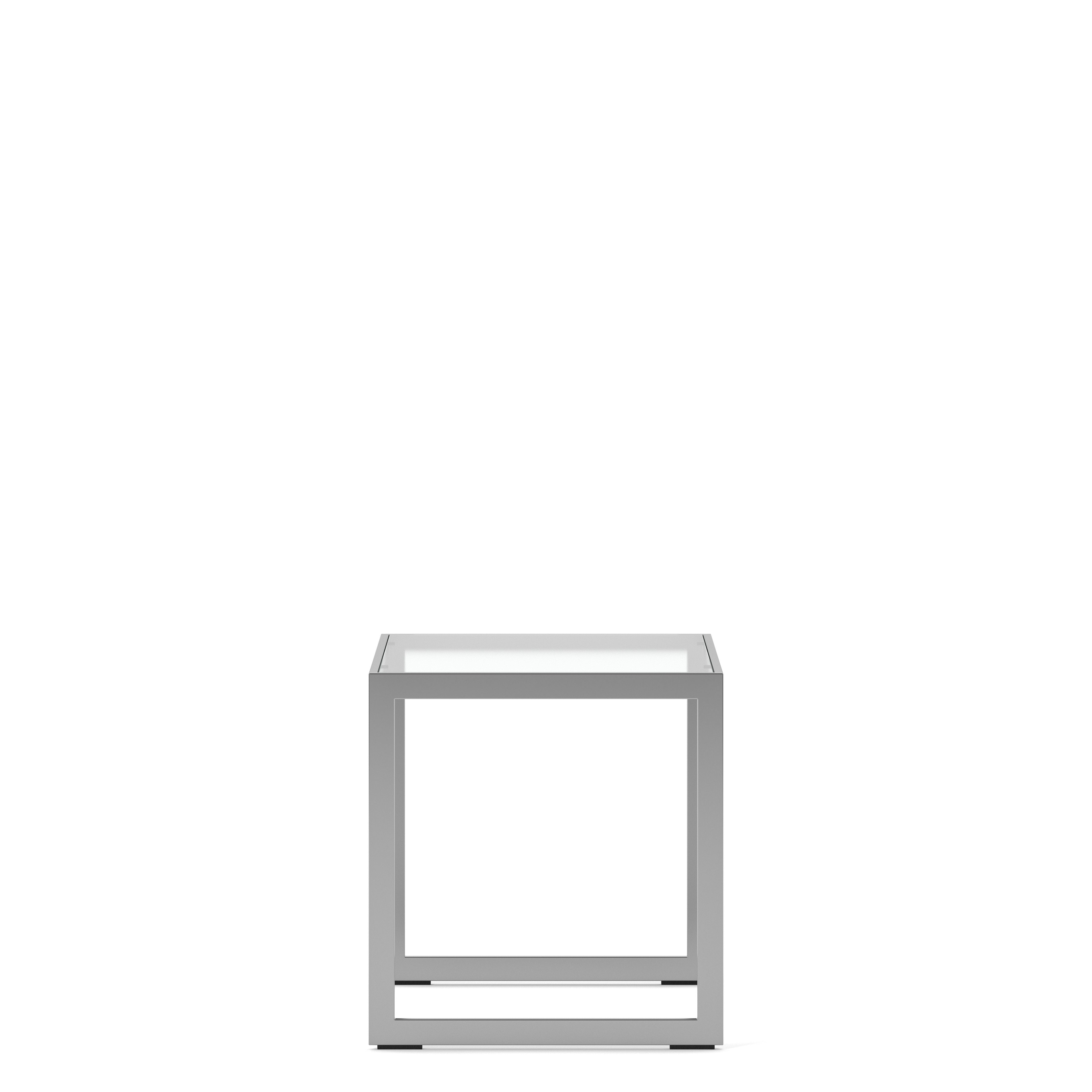 Englesson Bord Square Sidobord #Variant_Silvergrå Metall & Glas 