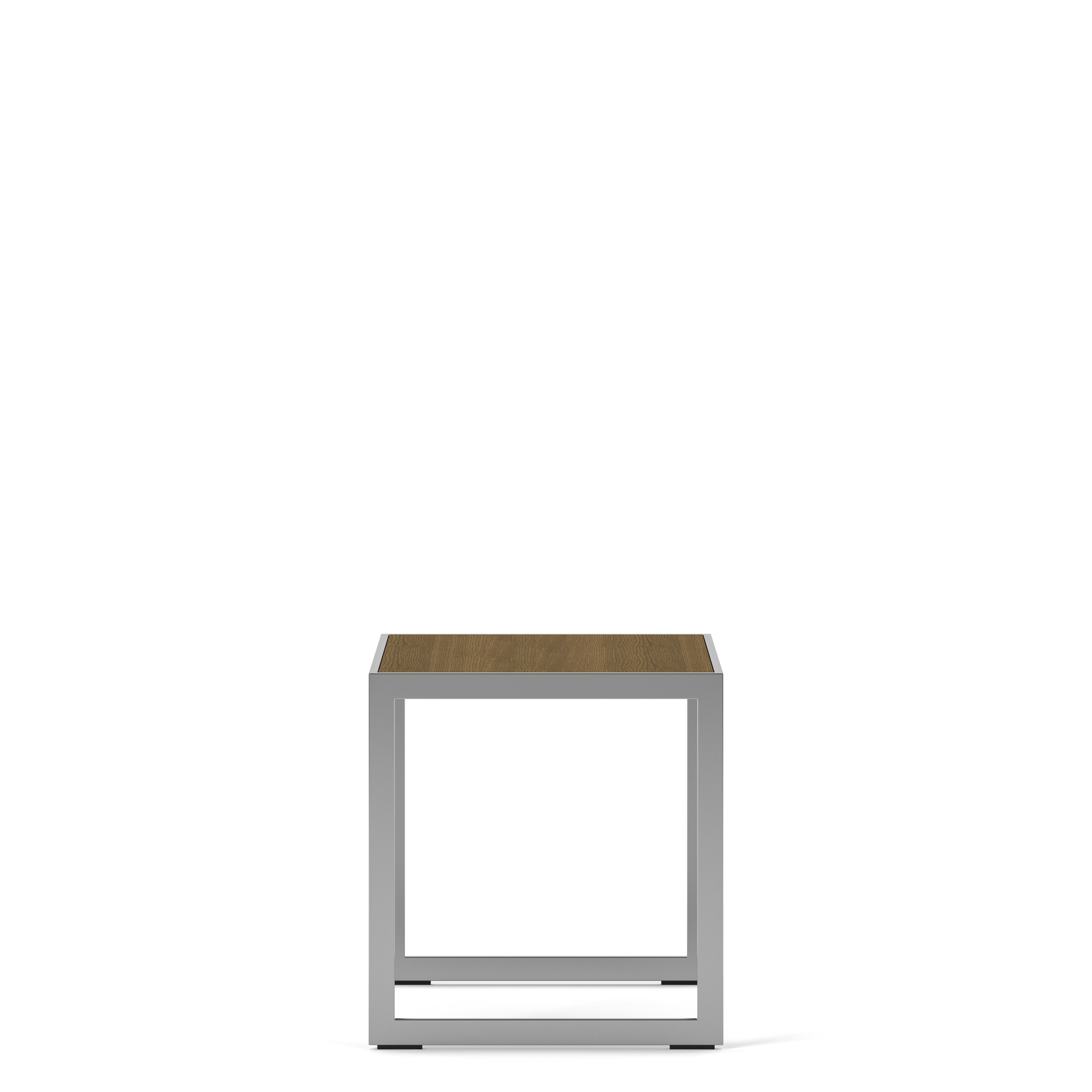 Englesson Bord Square Sidobord #Variant_Silvergrå Metall & Burned Walnut 