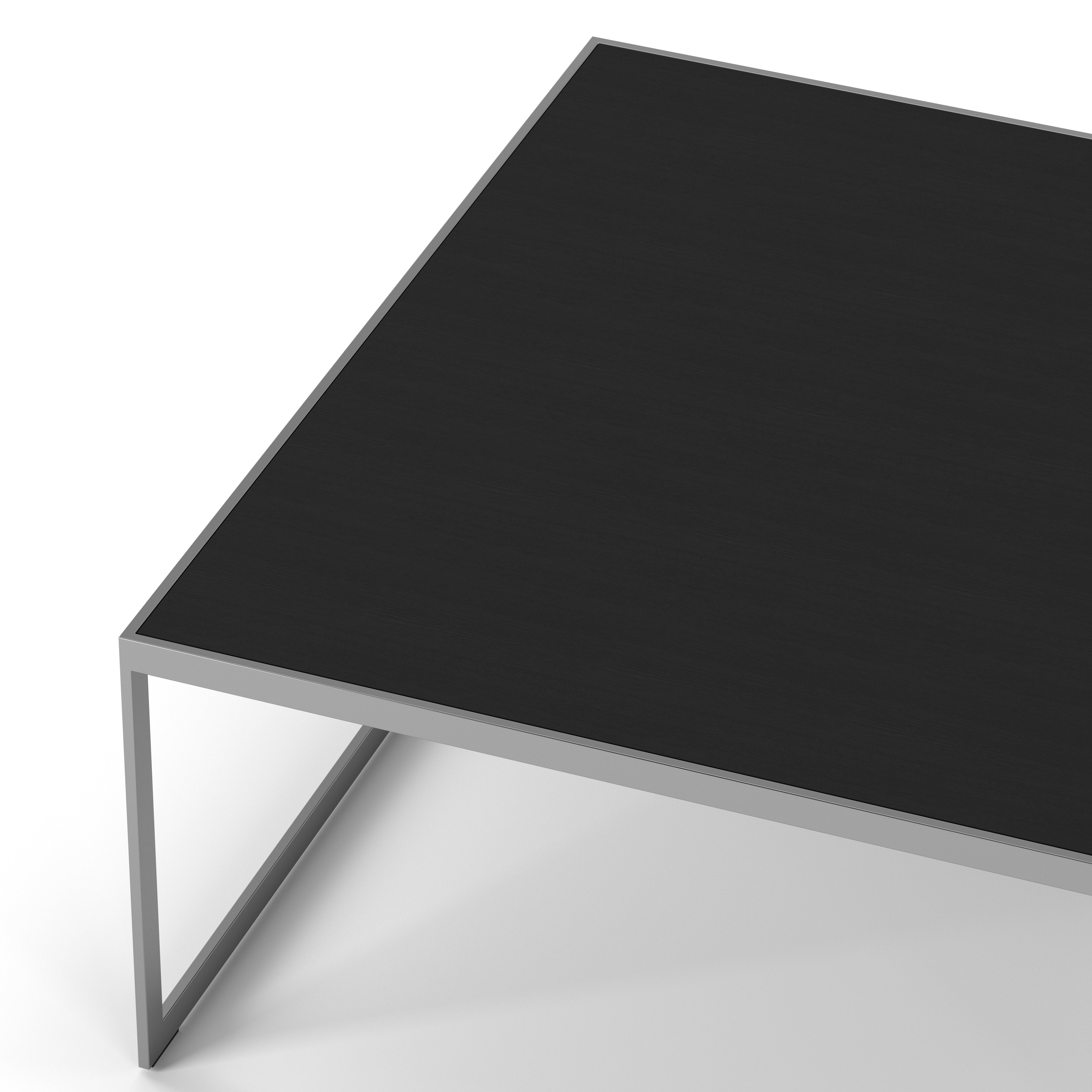 Englesson Bord Square Soffbord Kvadratiskt #färg_Silvergrå Metall & Black Oak