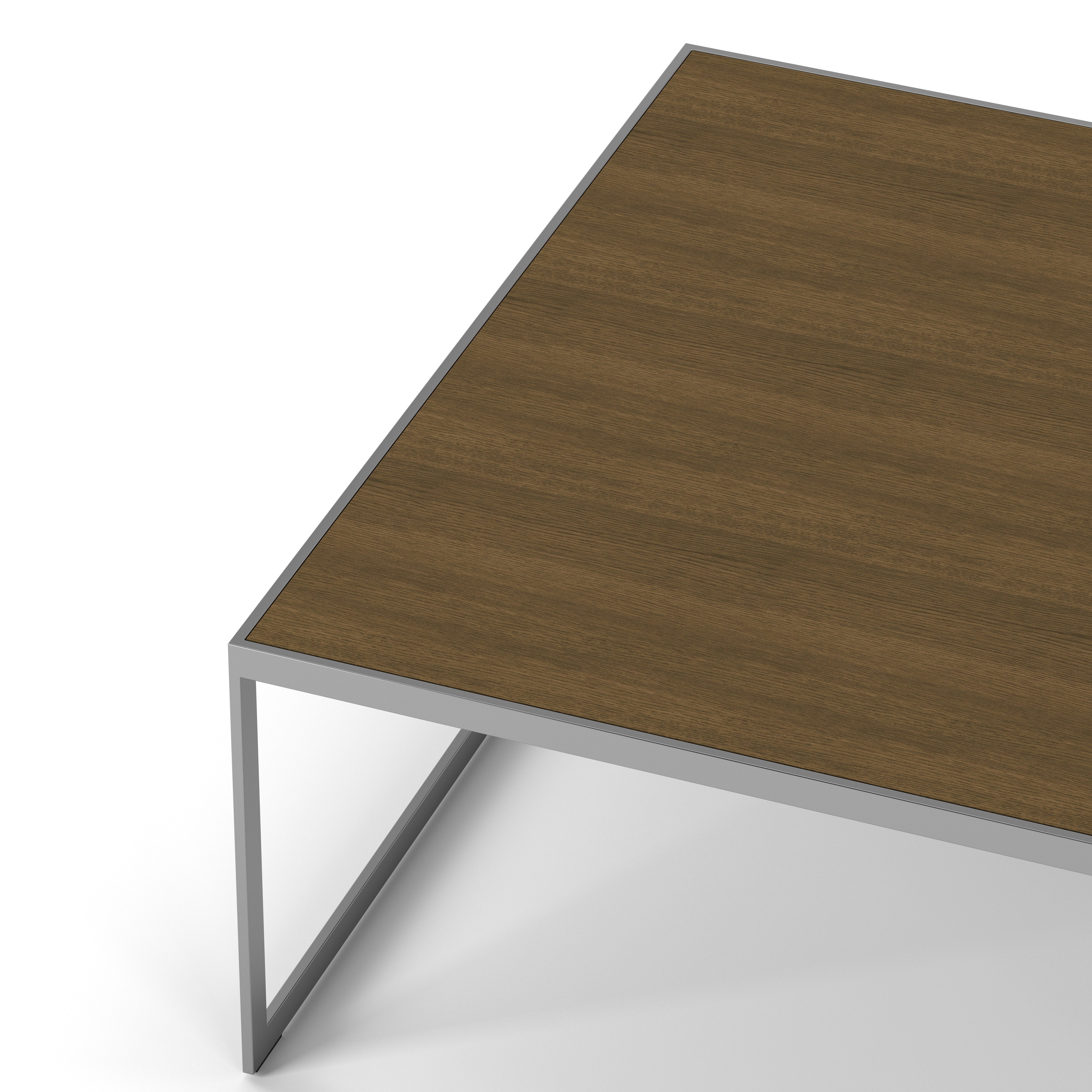 Englesson Bord Square Soffbord Kvadratiskt #Variant_Silvergrå Metall & Burned Walnut 