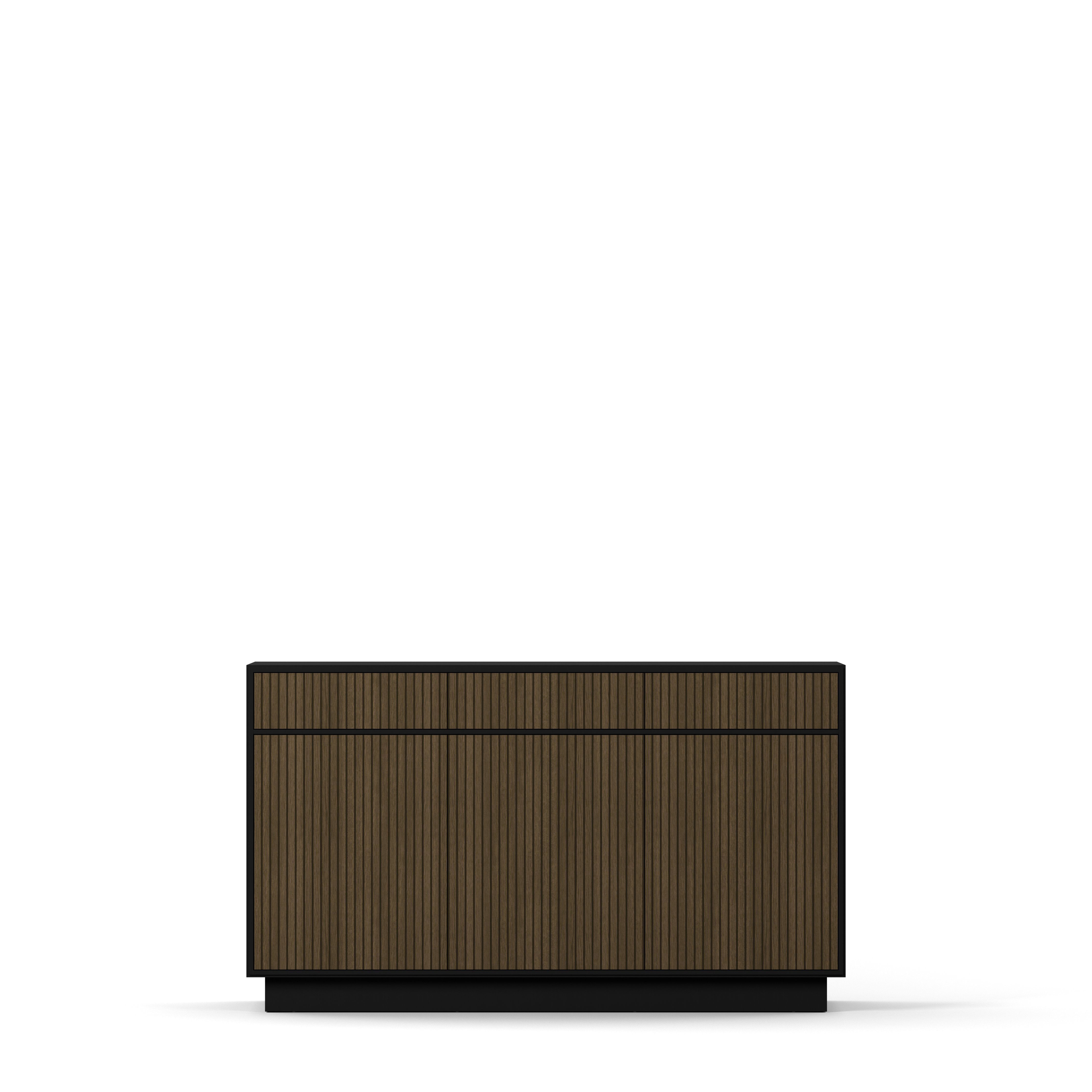 Englesson Skänkar Black & Burned Walnut Line Burned Walnut Skänk 3 Dörrar Hög 6612BW-B #Variant_Black & Burned Walnut 