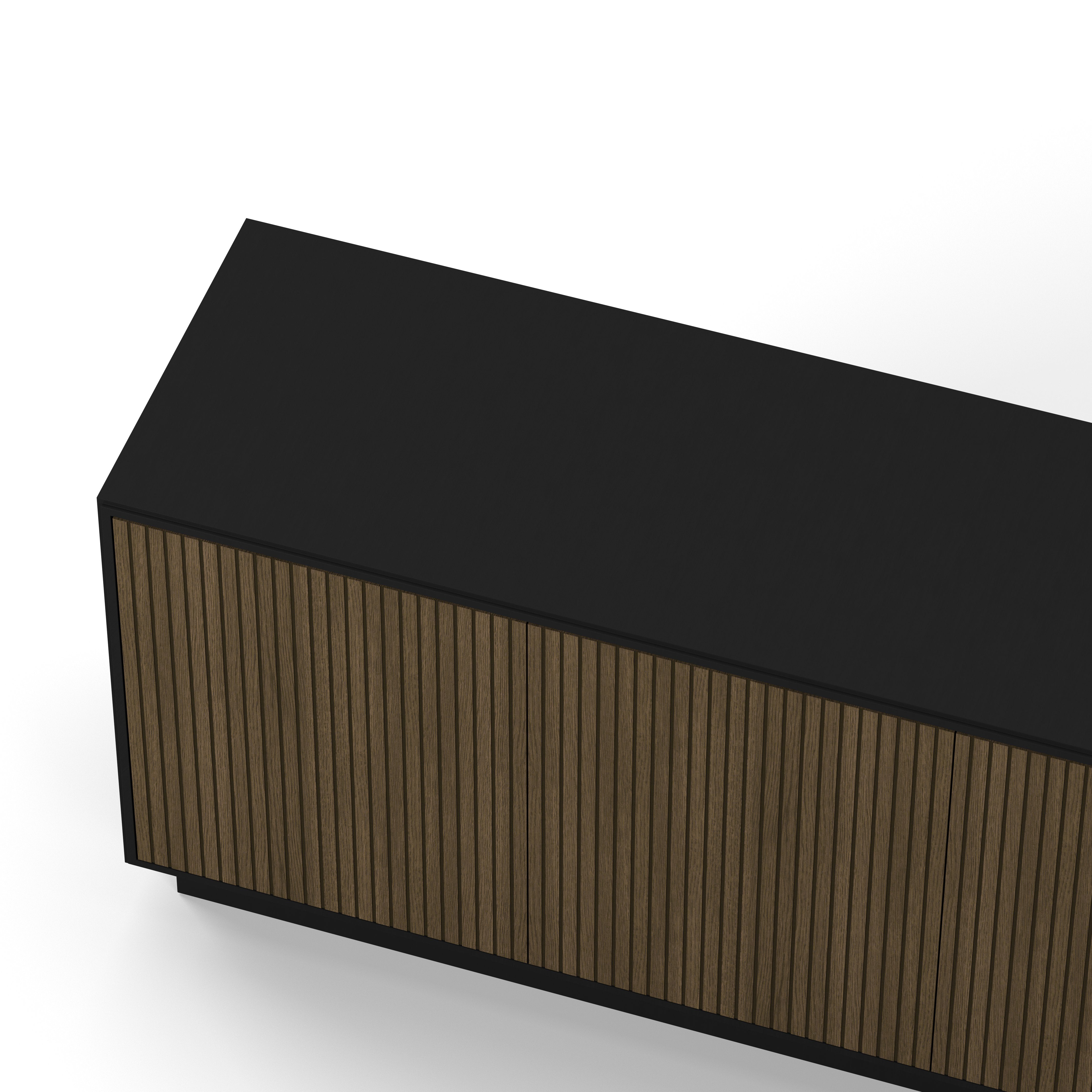 Englesson Skänkar Line Burned Walnut Skänk 4 Dörrar #Variant_Black & Burned Walnut 